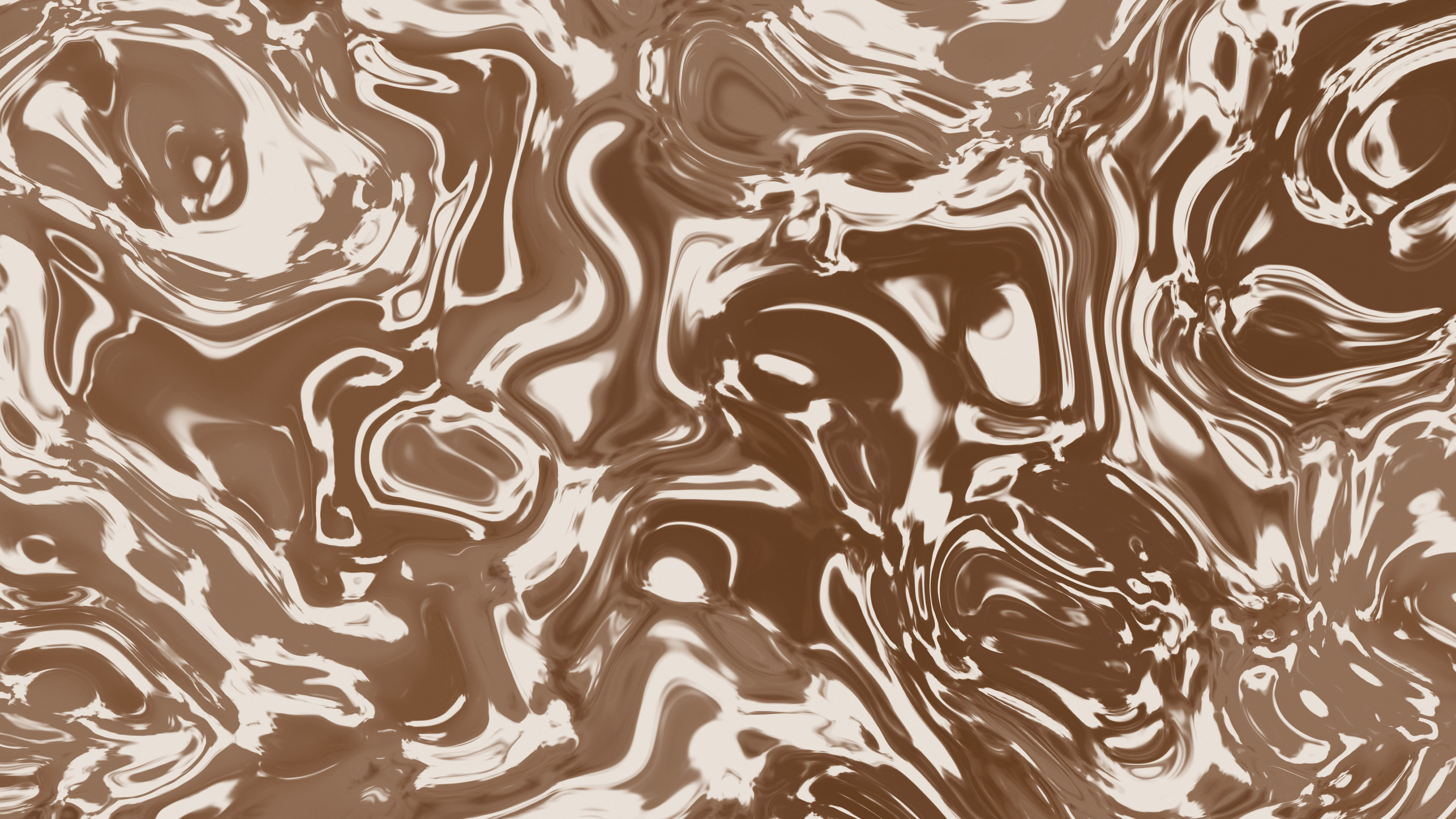 Brown and Cream Liquid Marble desktop wallpaper in 4K