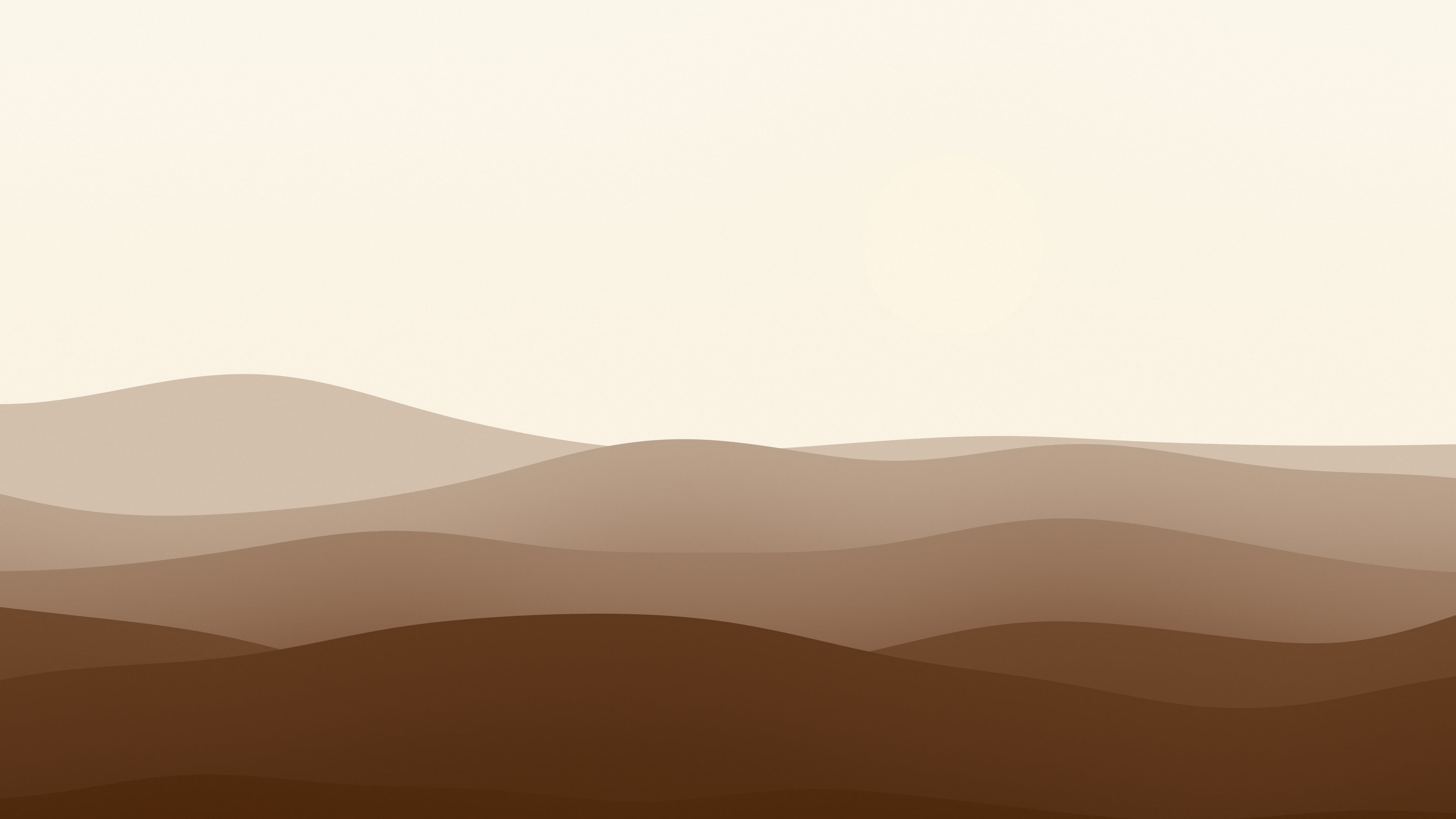 Brown and Cream Minimalist Desert Dunes desktop wallpaper in 4K