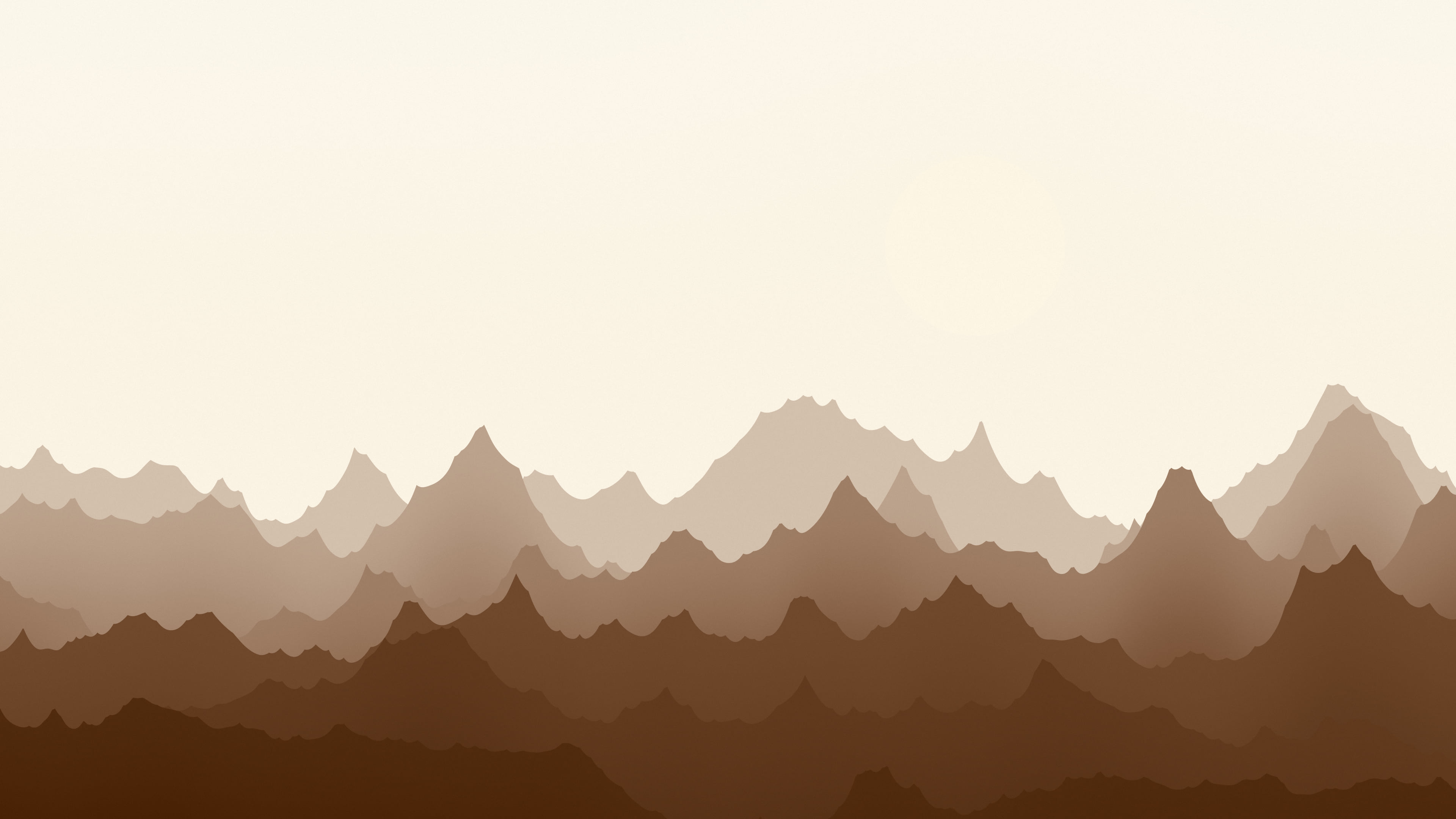 Brown and Cream Minimalist Mountain Landscape desktop wallpaper in 4K