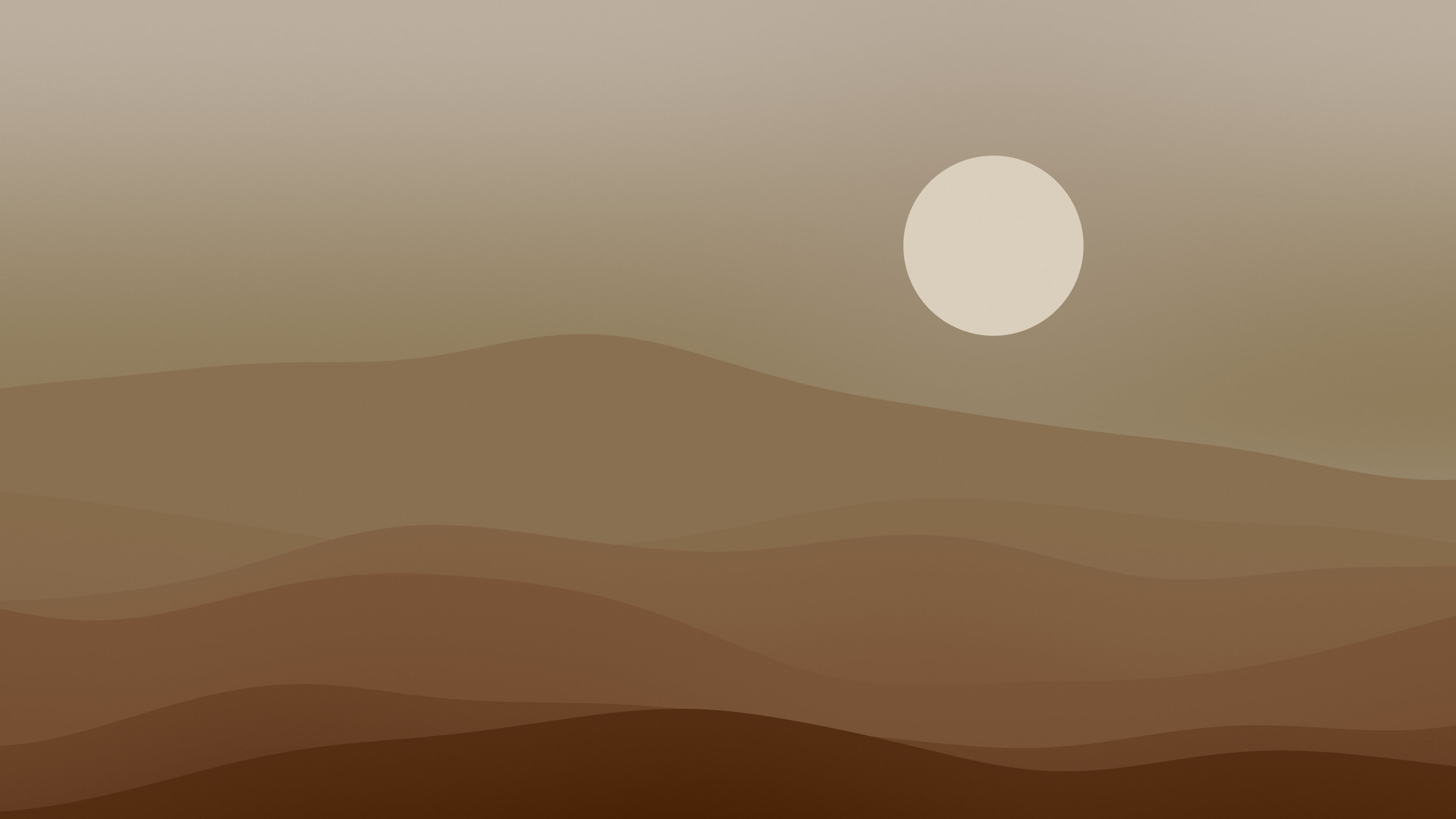 Brown Minimalist Desert Dunes desktop wallpaper in 4K