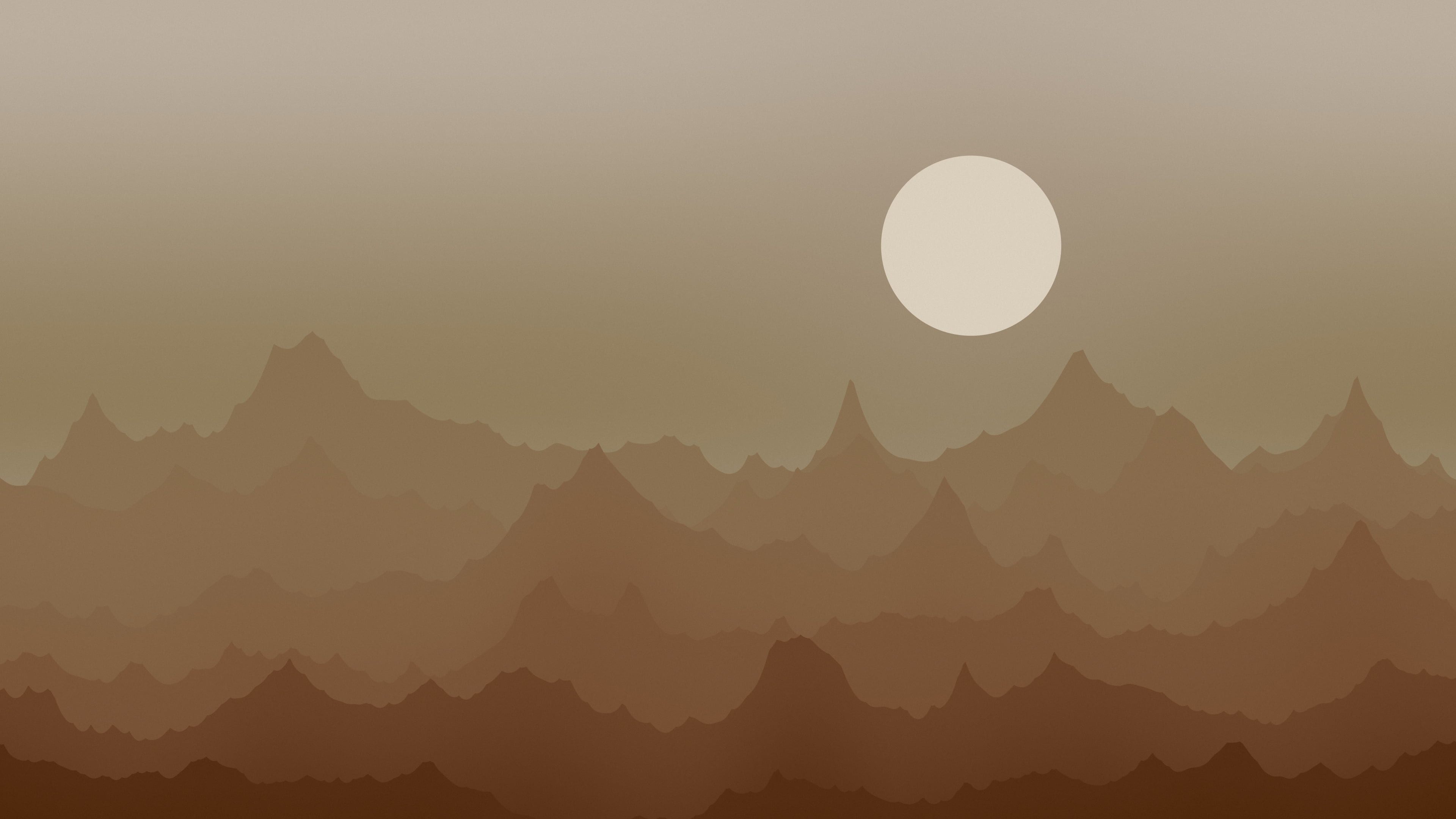 Brown Minimalist Mountain Landscape desktop wallpaper in 4K