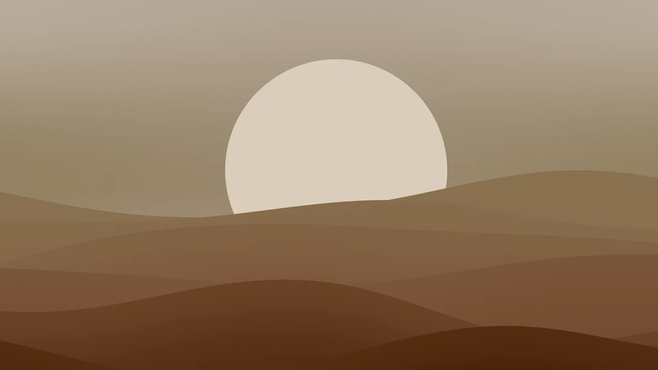 Brown Minimalist Sunset Hills desktop wallpaper in 4K