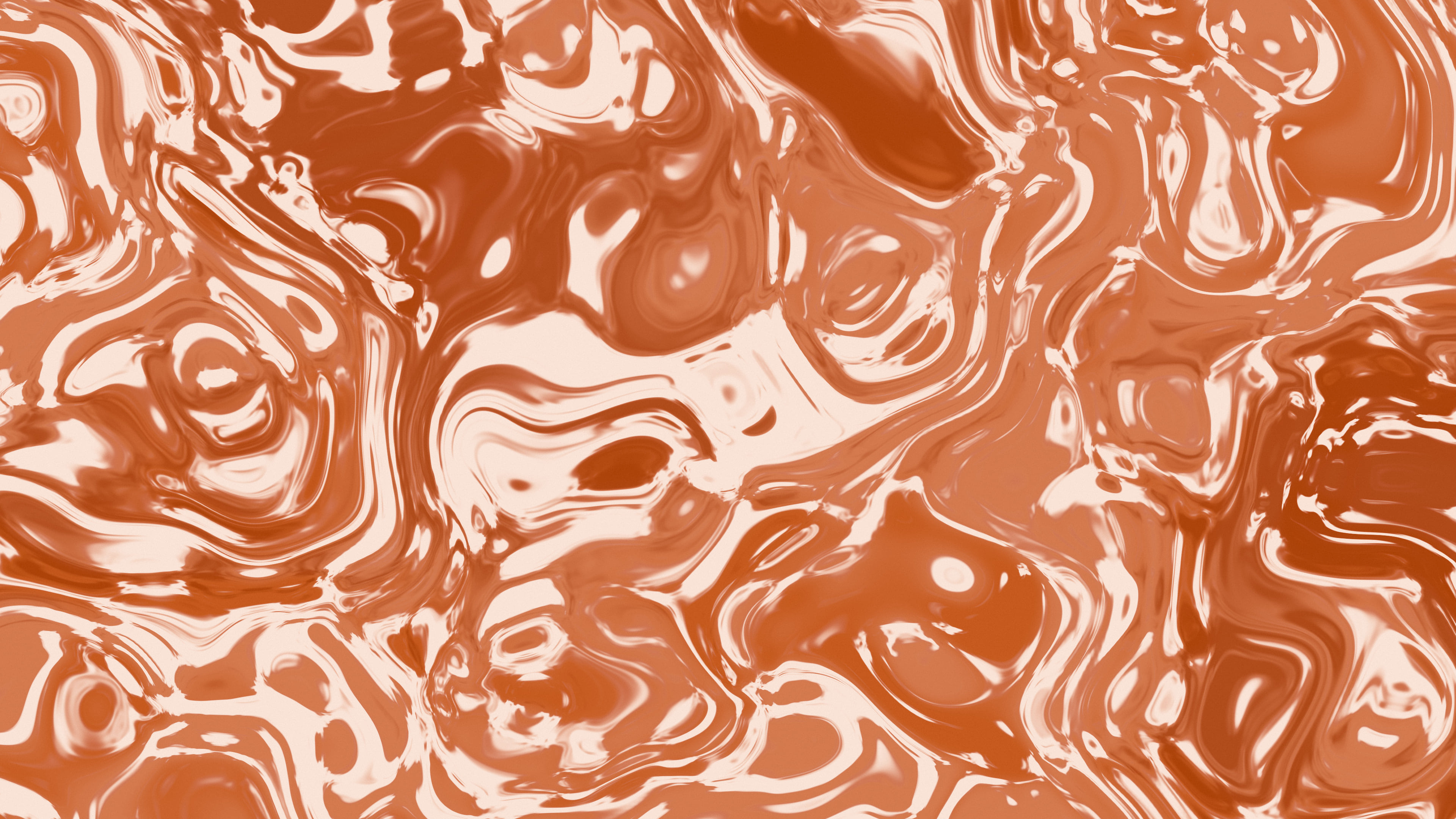 Burnt Orange and Cream Liquid Marble desktop wallpaper in 4K