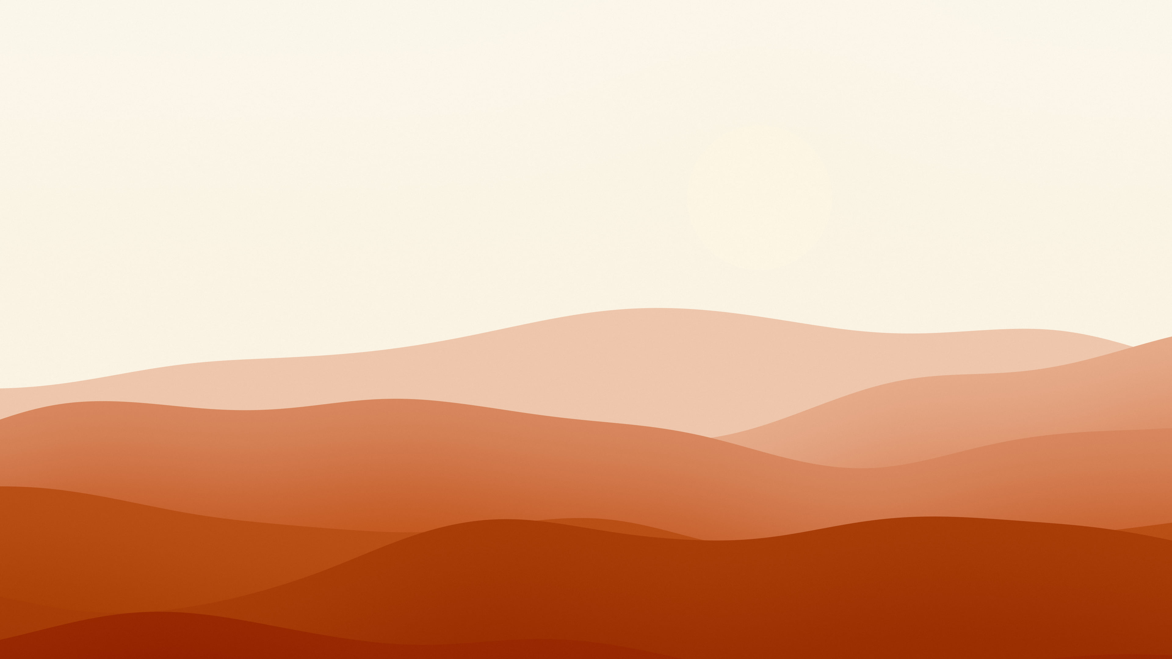 Burnt Orange and Cream Minimalist Desert Dunes desktop wallpaper in 4K