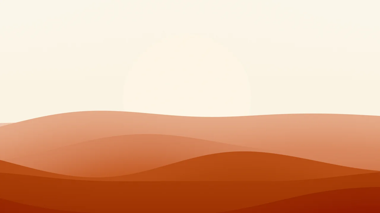 Burnt Orange and Cream Minimalist Sunset Hills desktop wallpaper in 4K
