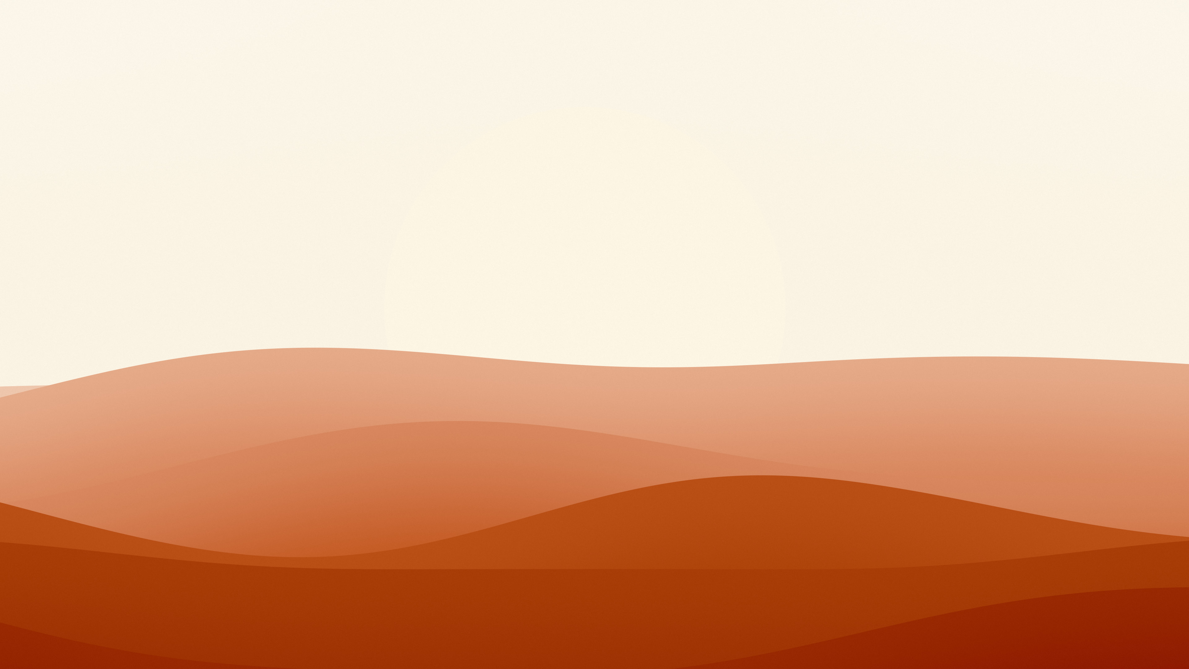Burnt Orange and Cream Minimalist Sunset Hills desktop wallpaper in 4K