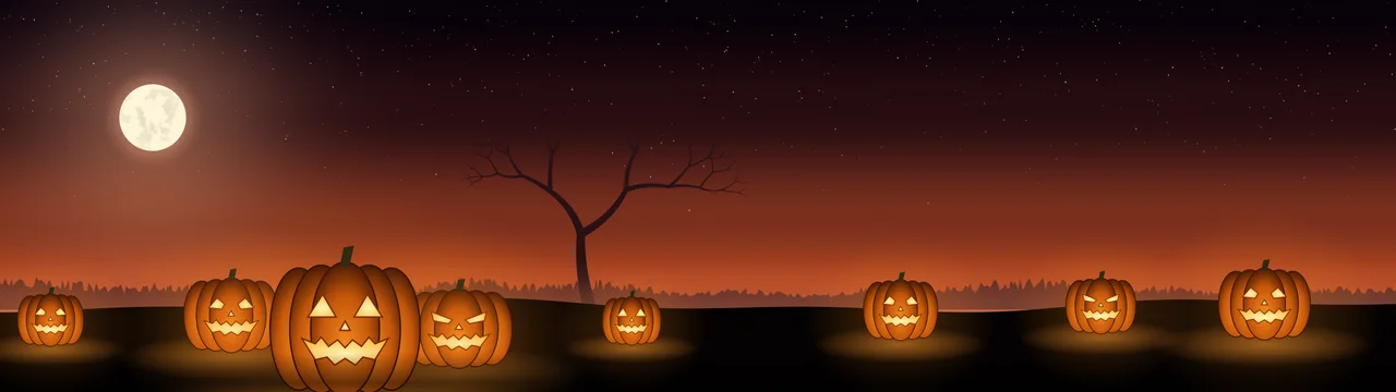Burnt Orange Jack O Lantern Pumpkins dual monitor wallpaper, 7680 × 2160
