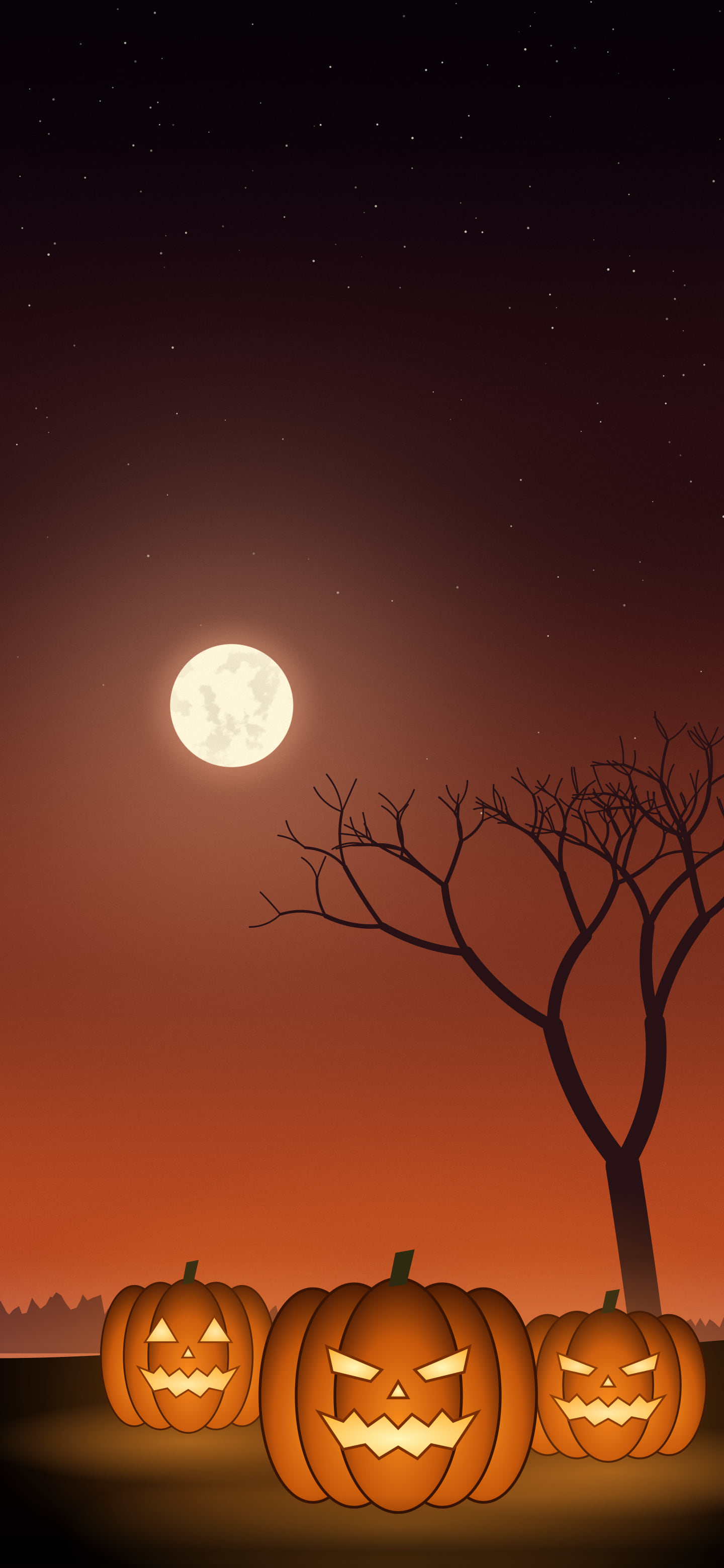 Burnt Orange Jack O Lantern Pumpkins wallpaper for iPhone and Android