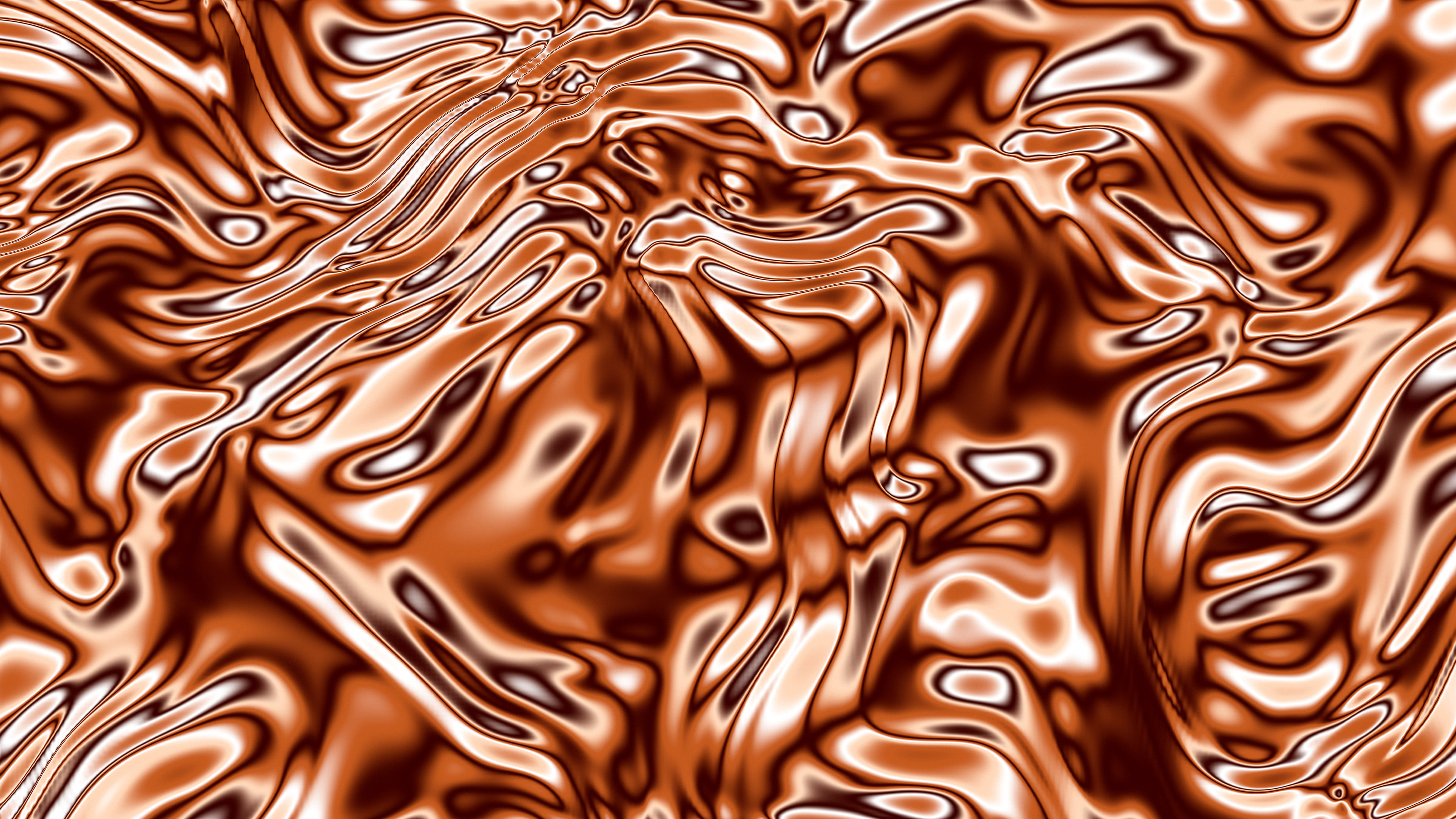 Burnt Orange Liquid Chrome desktop wallpaper in 4K