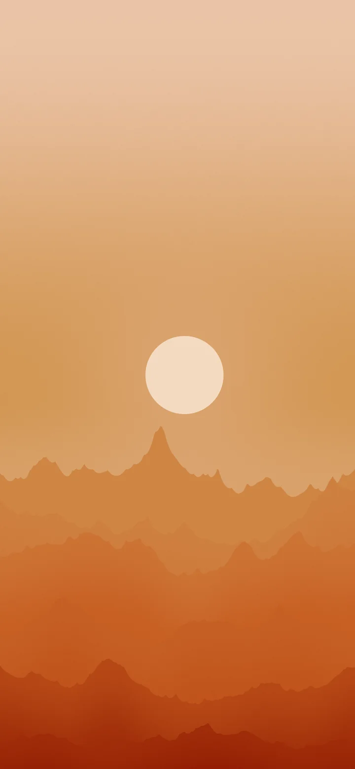Burnt Orange Minimalist Mountain Landscape wallpaper for iPhone and Android