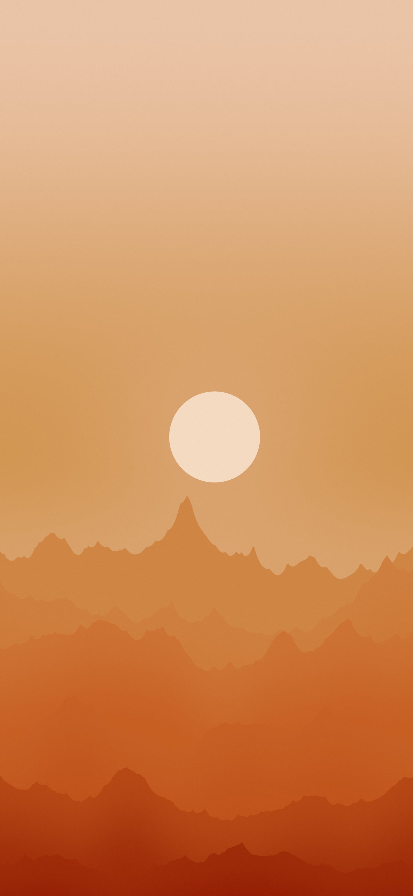 Burnt Orange Minimalist Mountain Landscape wallpaper for iPhone and Android