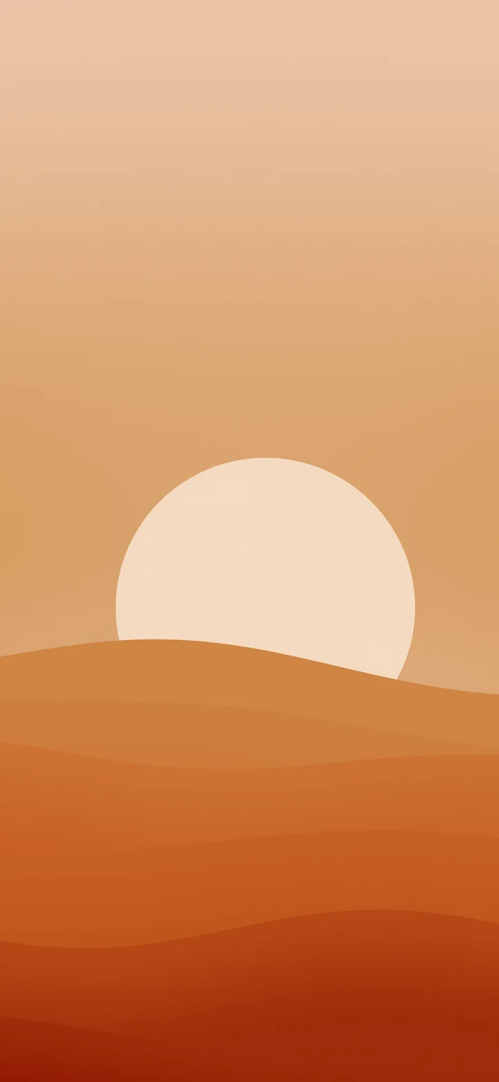 Burnt Orange Minimalist Sunset Hills wallpaper for iPhone and Android