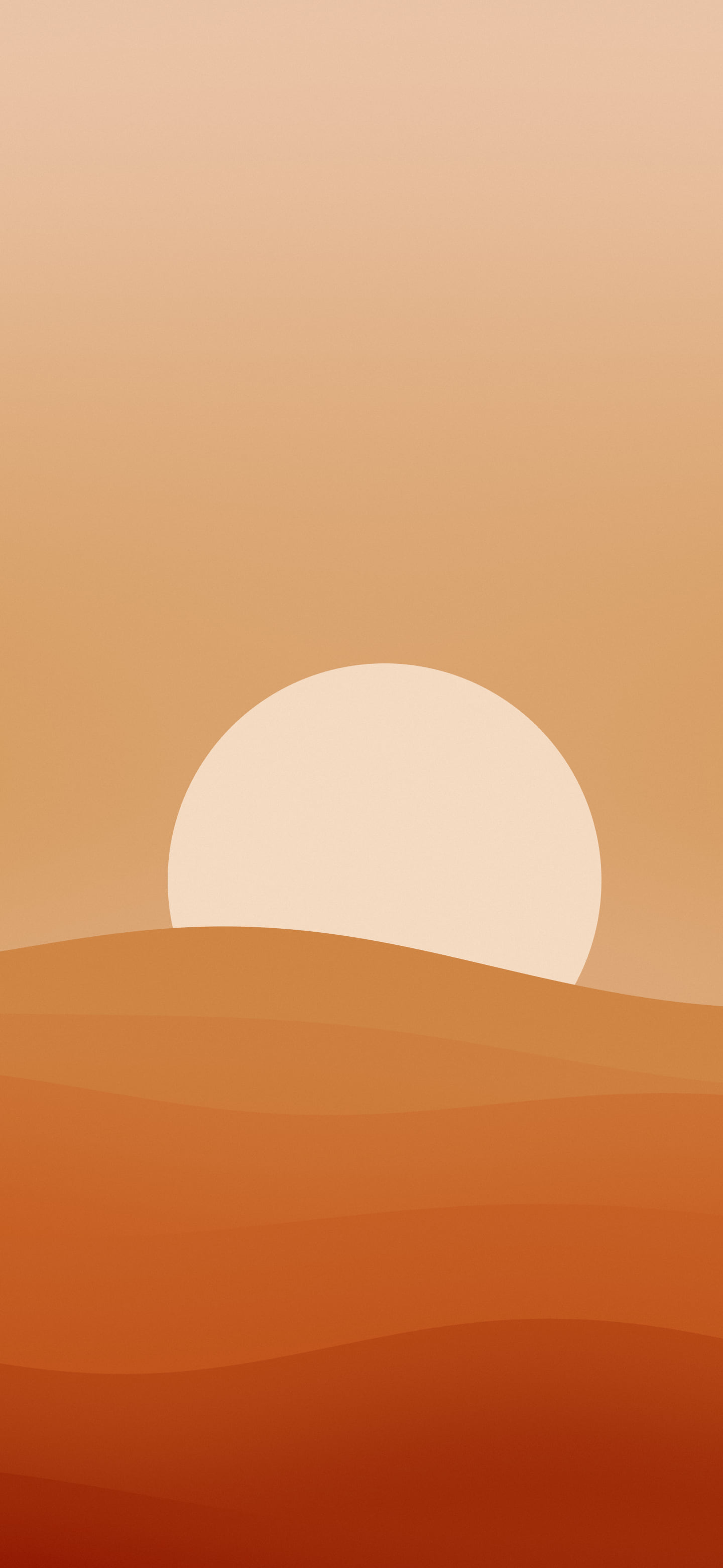 Burnt Orange Minimalist Sunset Hills wallpaper for iPhone and Android