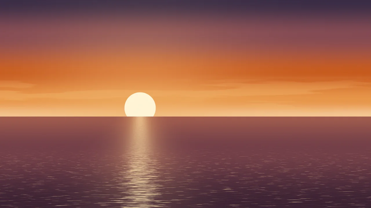 Burnt Orange Ocean Sunset desktop wallpaper in 4K