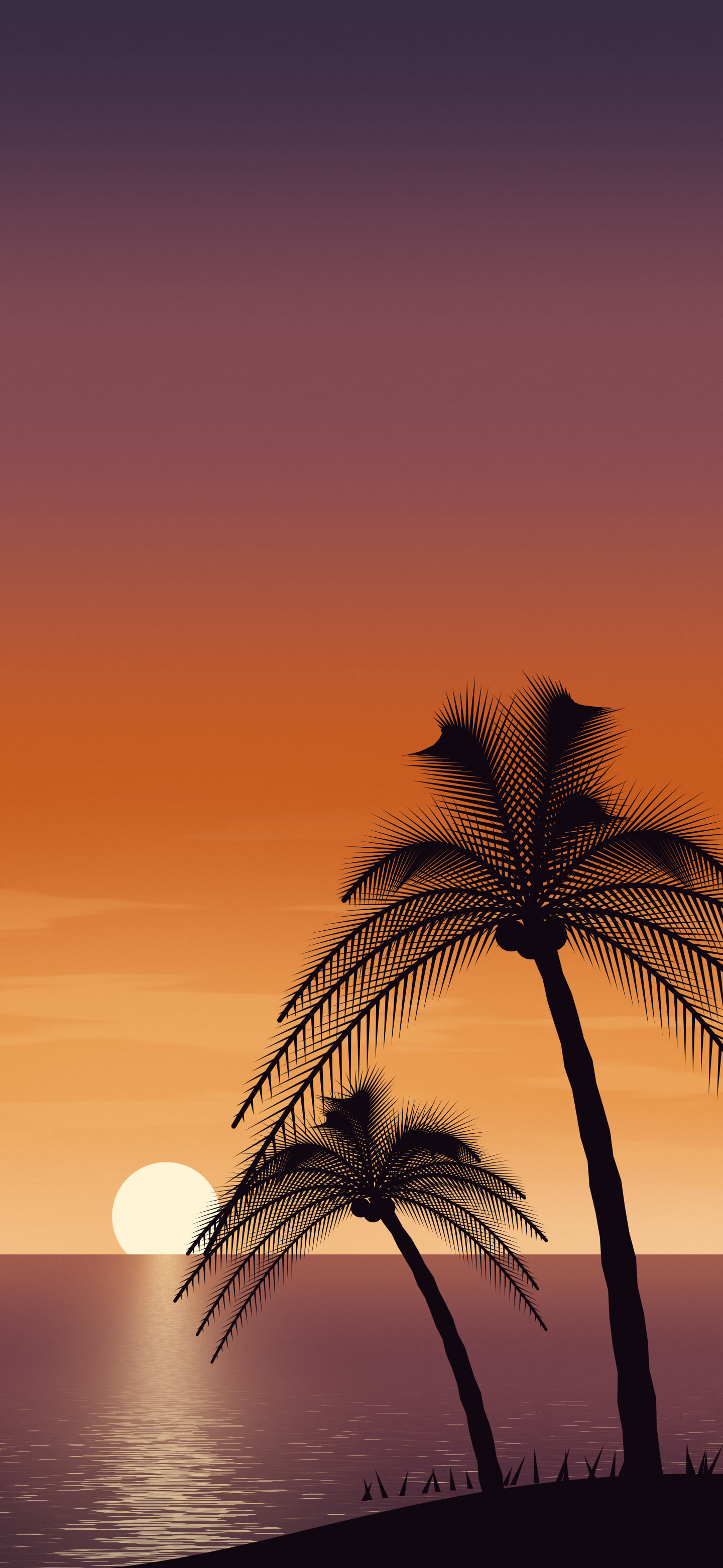 Burnt Orange Palm Tree Sunset wallpaper for iPhone and Android