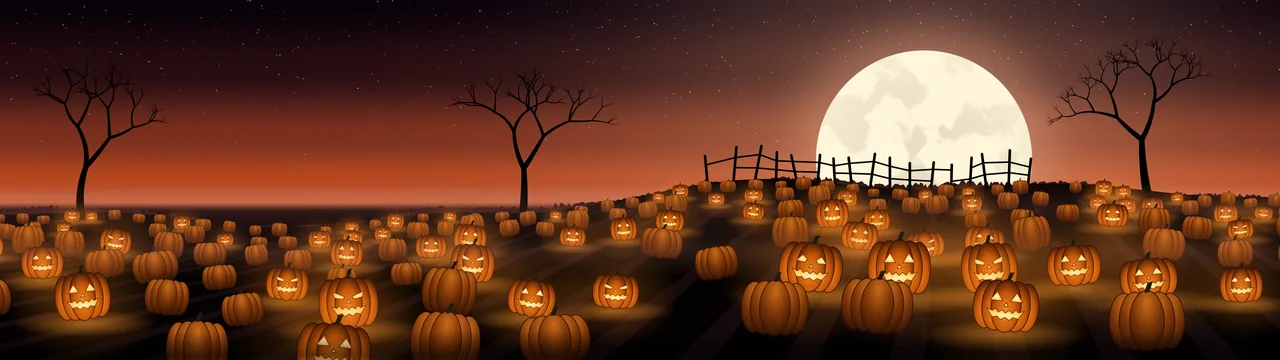 Burnt Orange Pumpkin Patch dual monitor wallpaper, 7680 × 2160