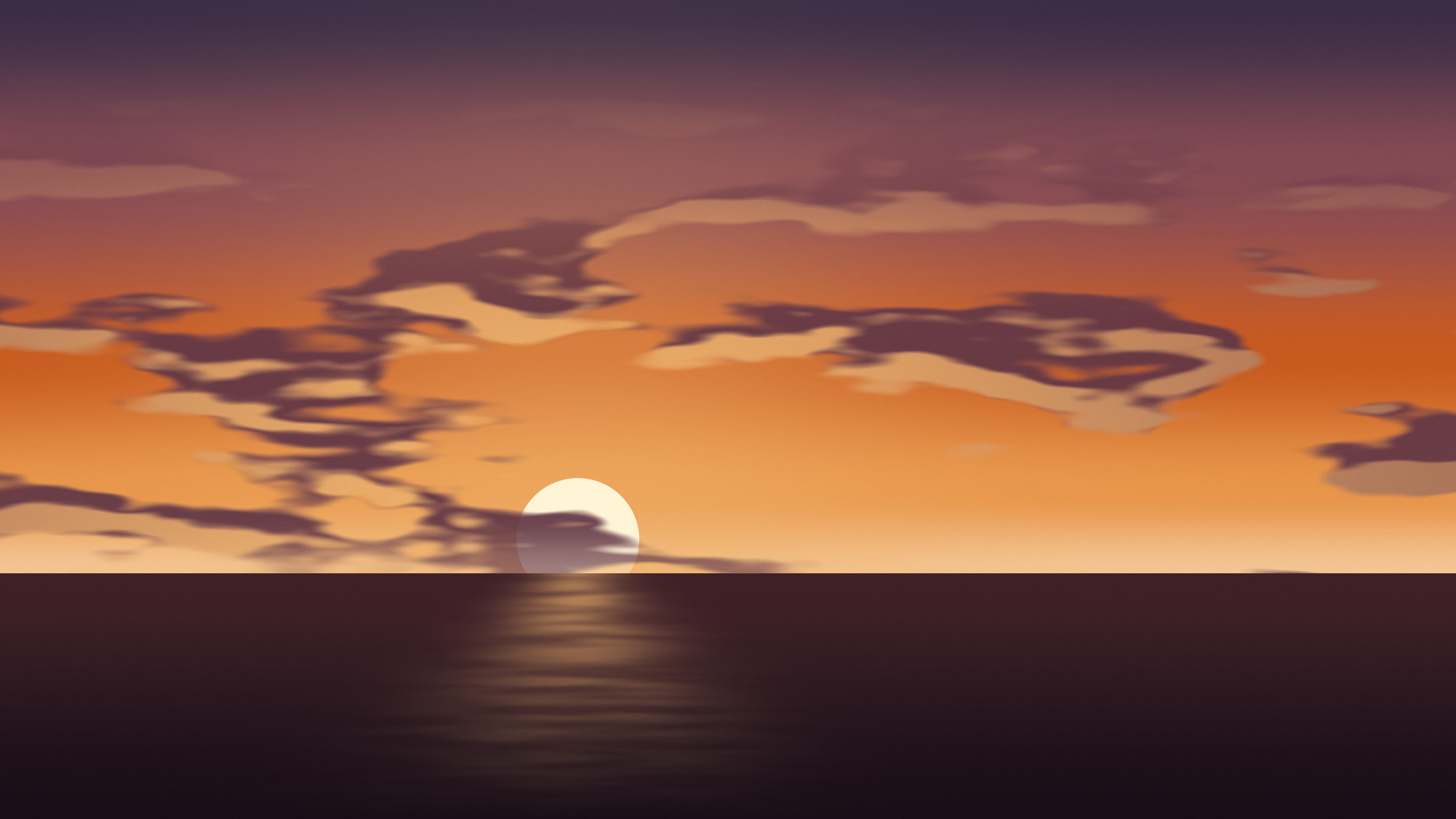 Burnt Orange Sunset Sky desktop wallpaper in 4K