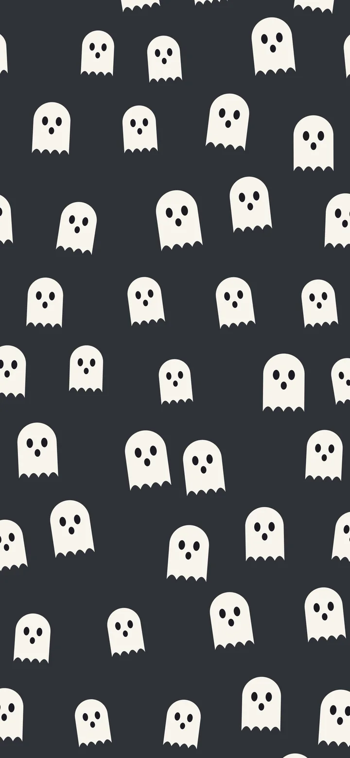 Charcoal Cute Ghost Pattern wallpaper for iPhone and Android