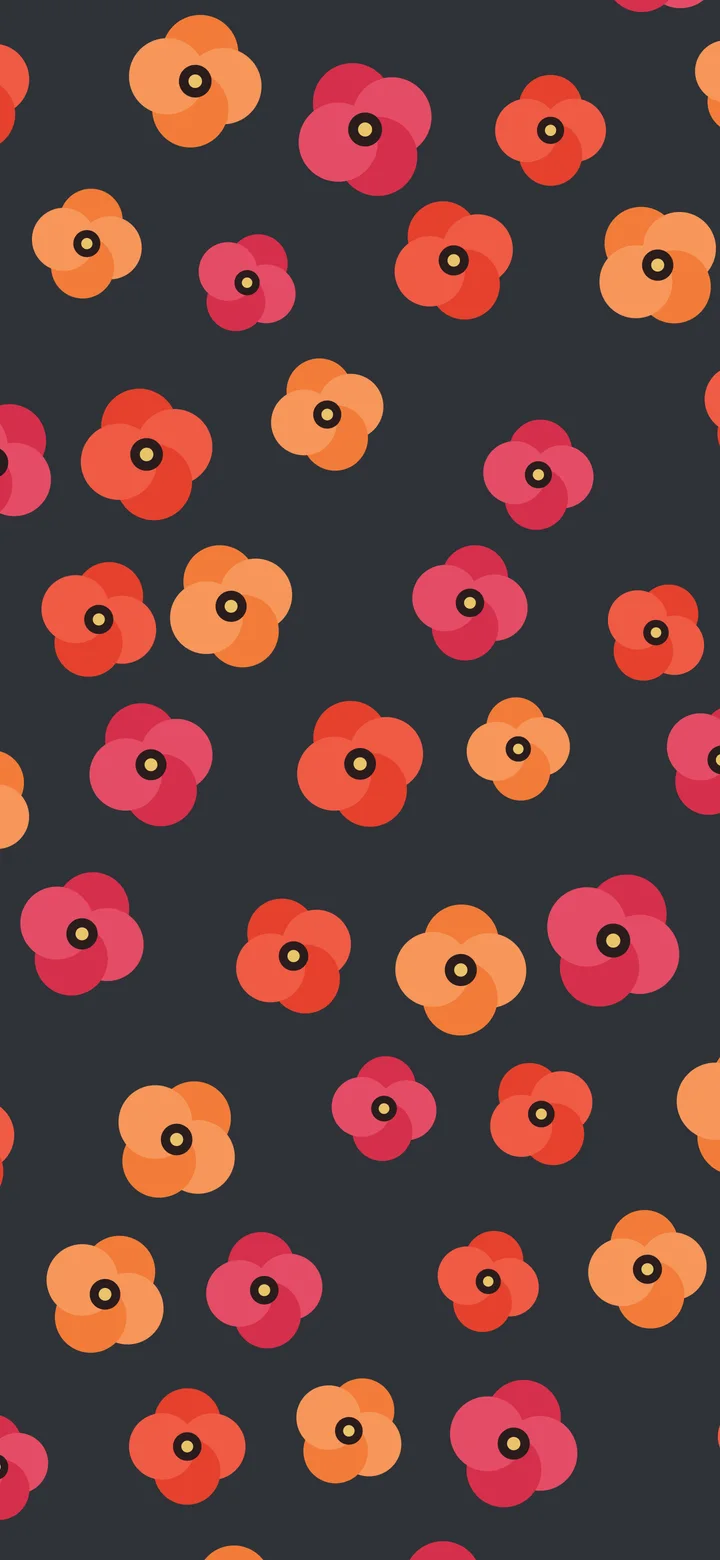 Charcoal Poppy Flower Pattern wallpaper for iPhone and Android