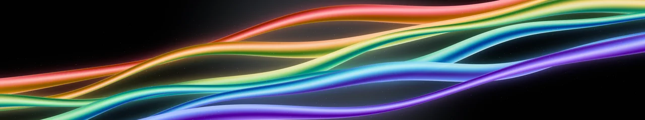 Charcoal Rainbow Waves triple monitor wallpaper, 7680 × 1440