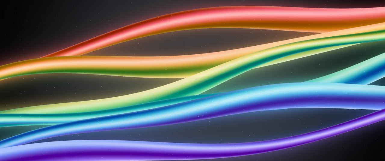 Charcoal Rainbow Waves ultrawide wallpaper, 3440 × 1440