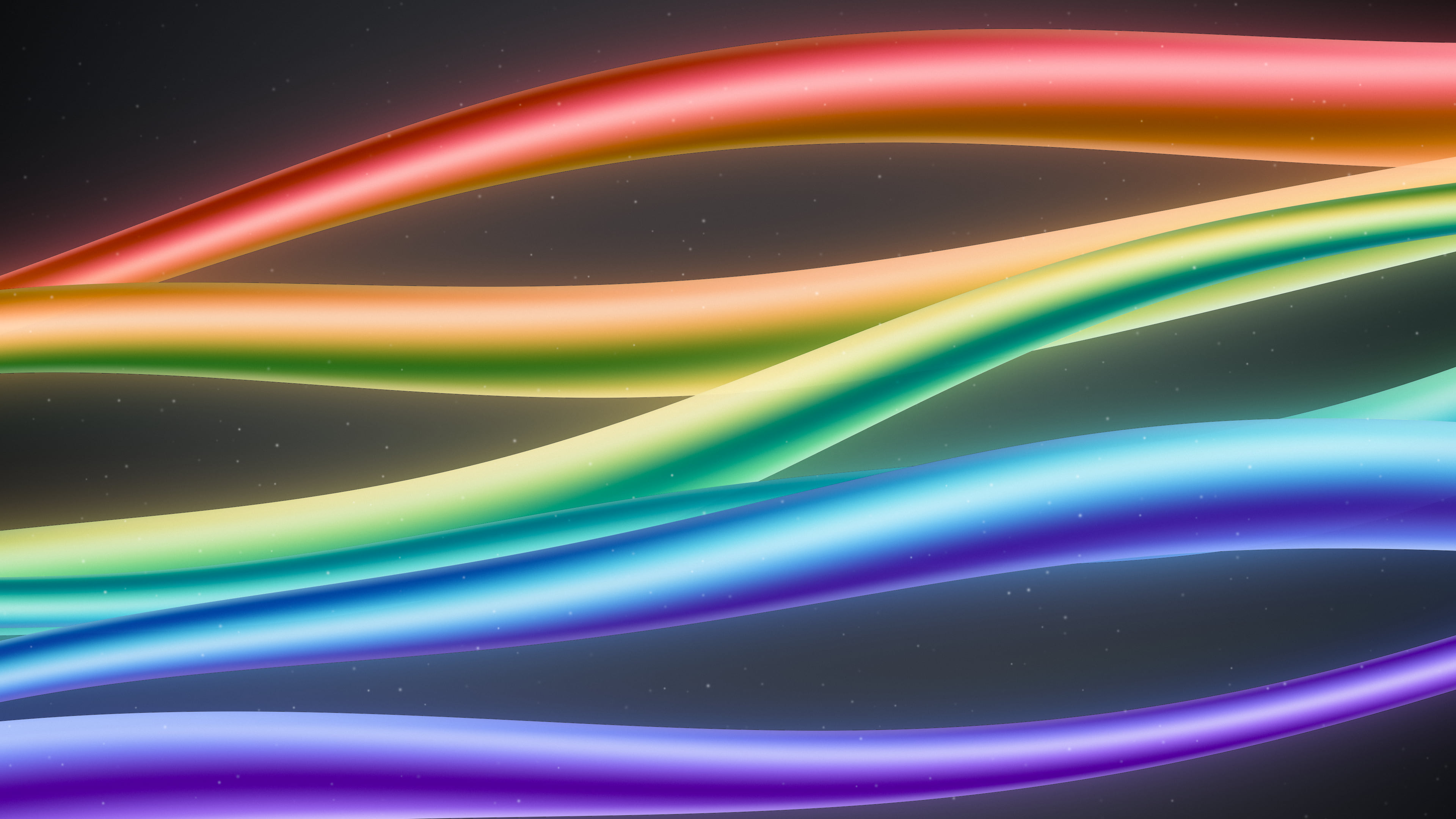 Charcoal Rainbow Waves desktop wallpaper in 4K