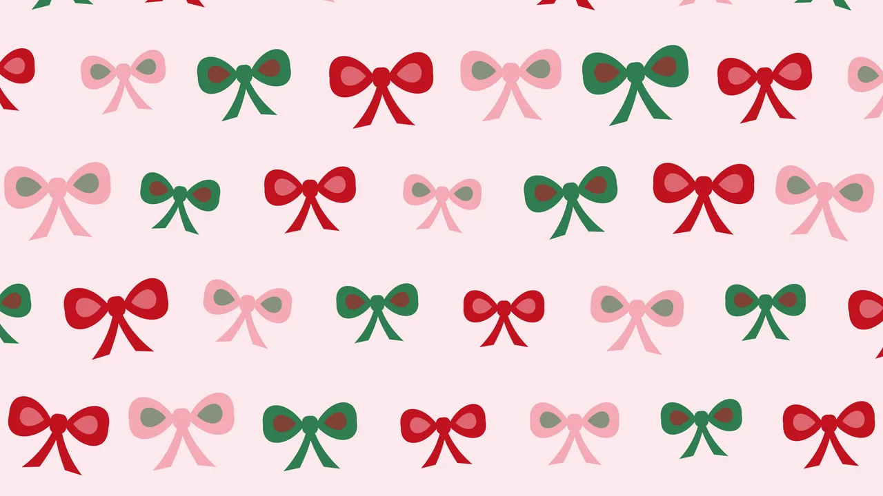 Cherry Red Bow Pattern desktop wallpaper in 4K
