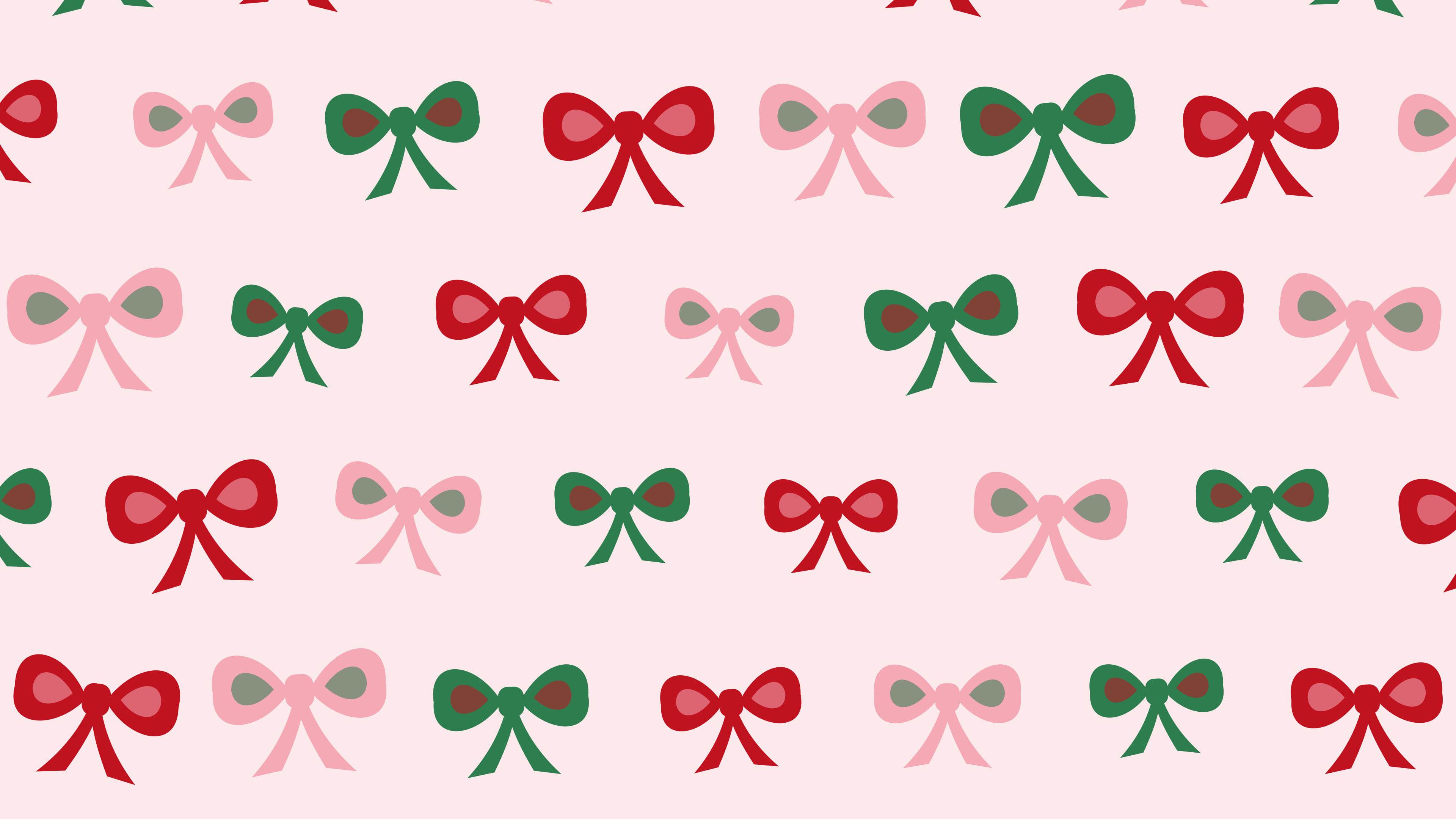 Cherry Red Bow Pattern desktop wallpaper in 4K