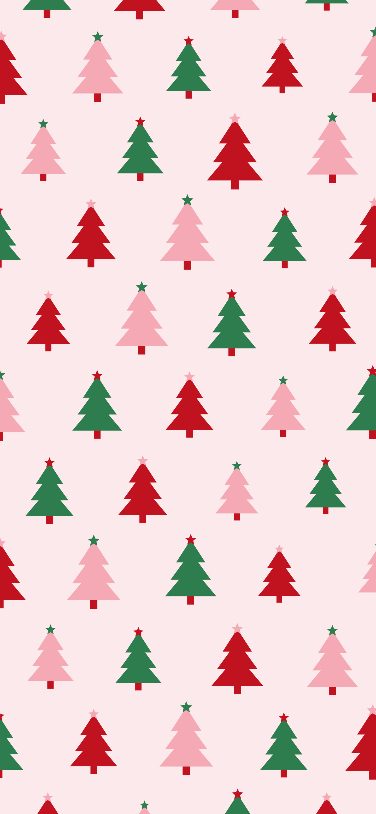 Cherry Red Christmas Tree Pattern wallpaper for iPhone and Android