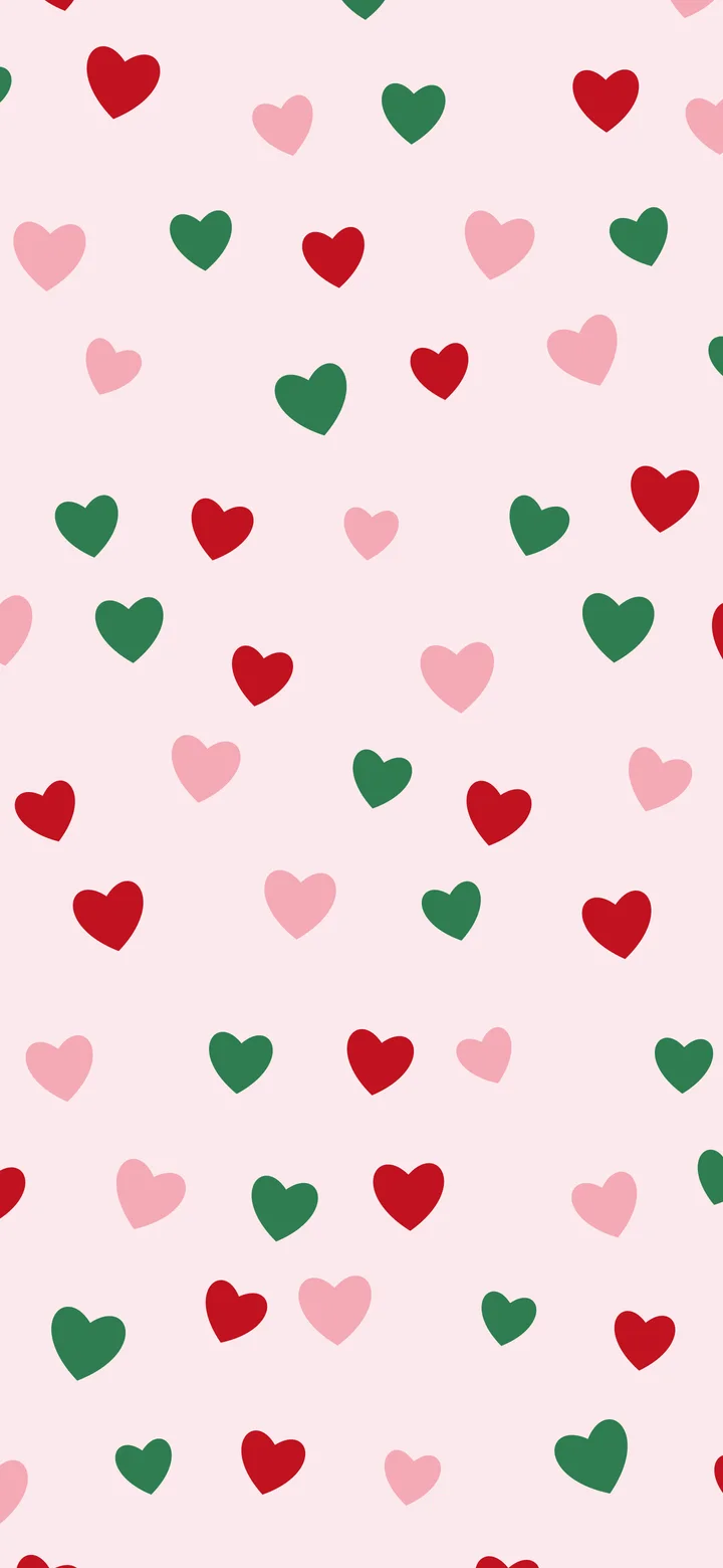Cherry Red Heart Pattern wallpaper for iPhone and Android