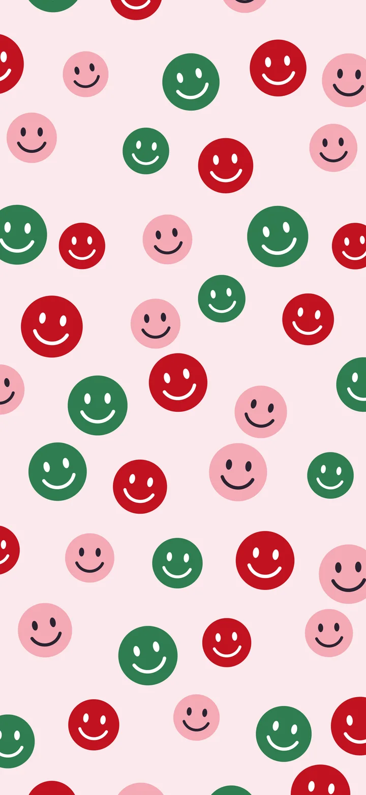 Cherry Red Smiley Face Pattern wallpaper for iPhone and Android