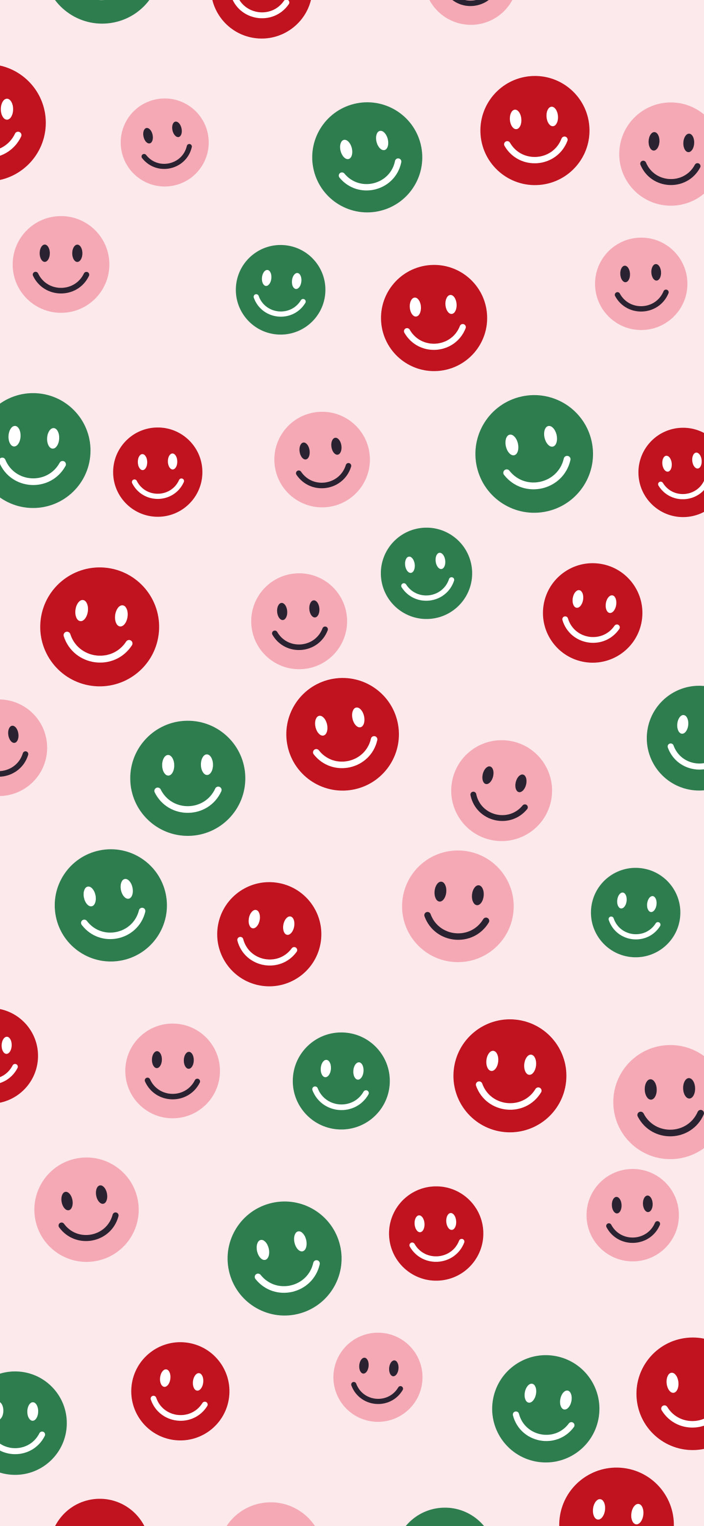 Cherry Red Smiley Face Pattern wallpaper for iPhone and Android