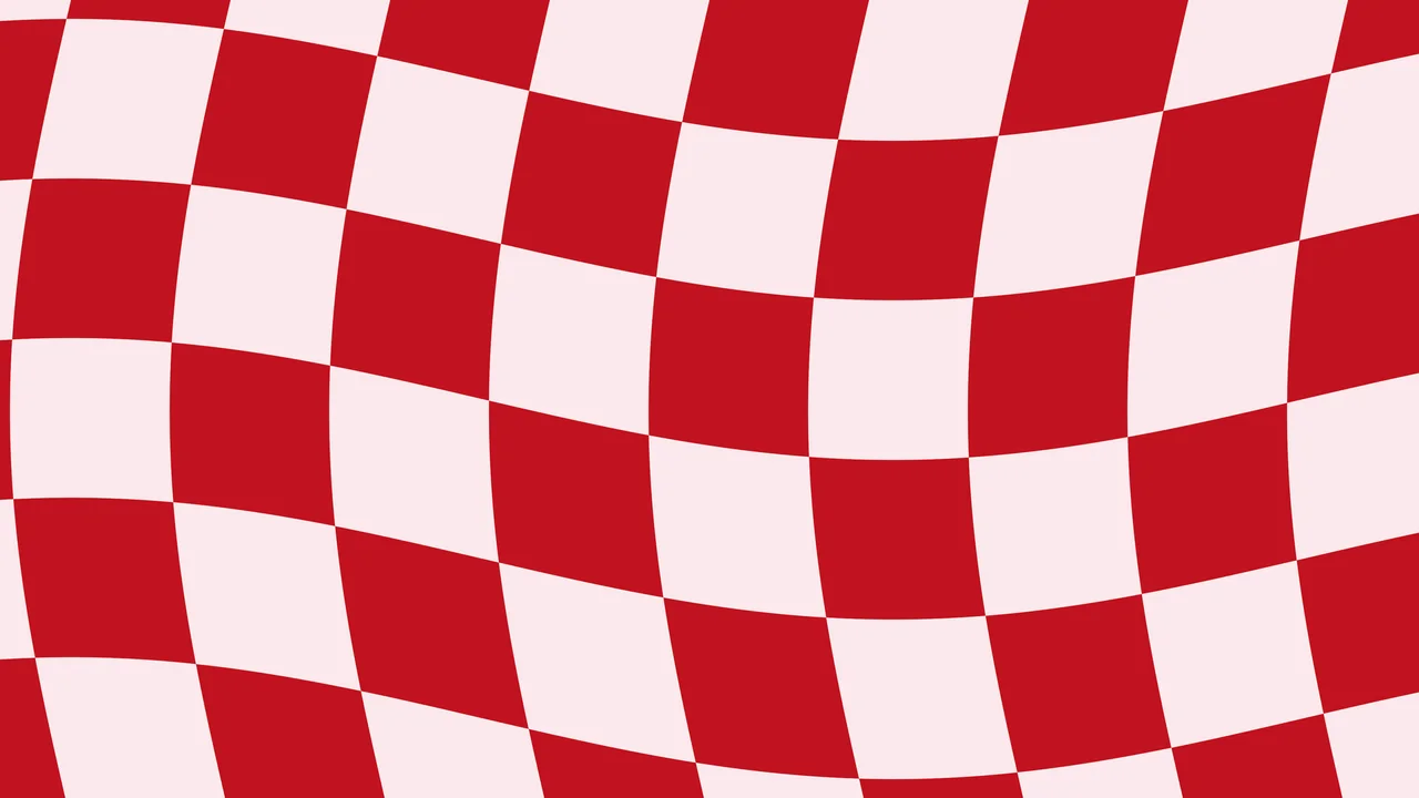 Cherry Red Wavy Checkered desktop wallpaper in 4K