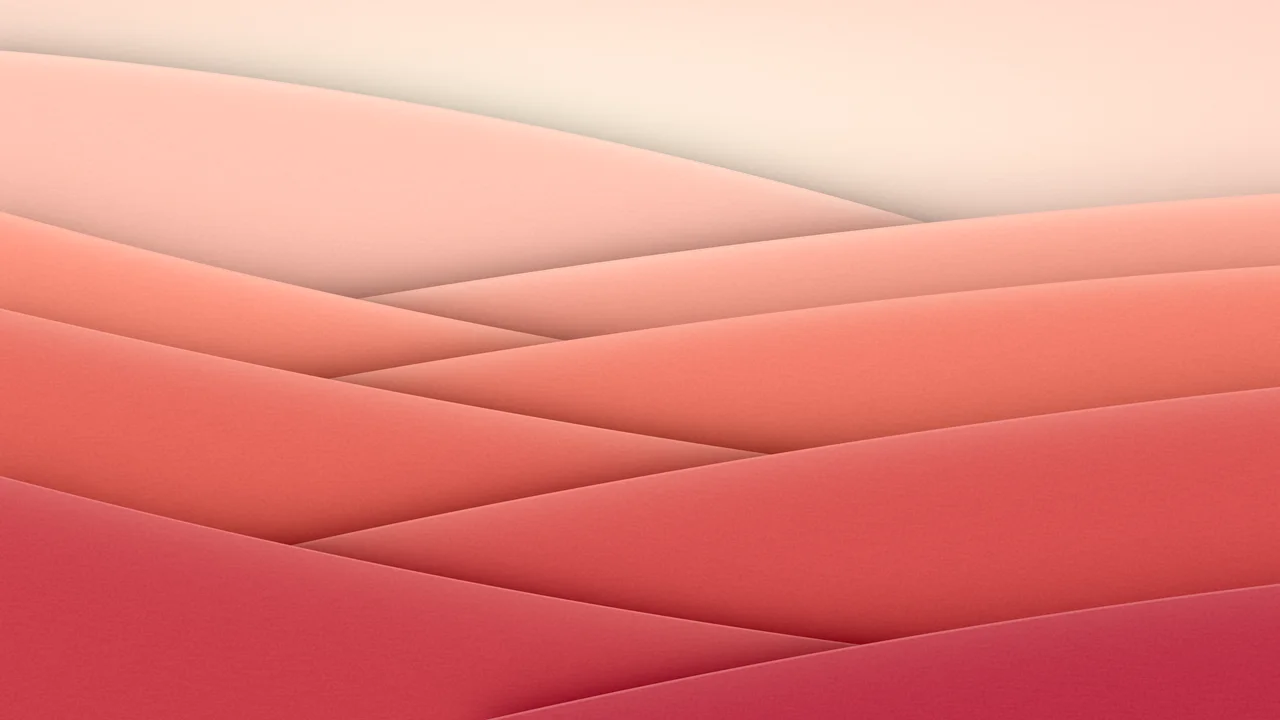 Coral 3D Paper Cut Abstract Arcs desktop wallpaper in 4K