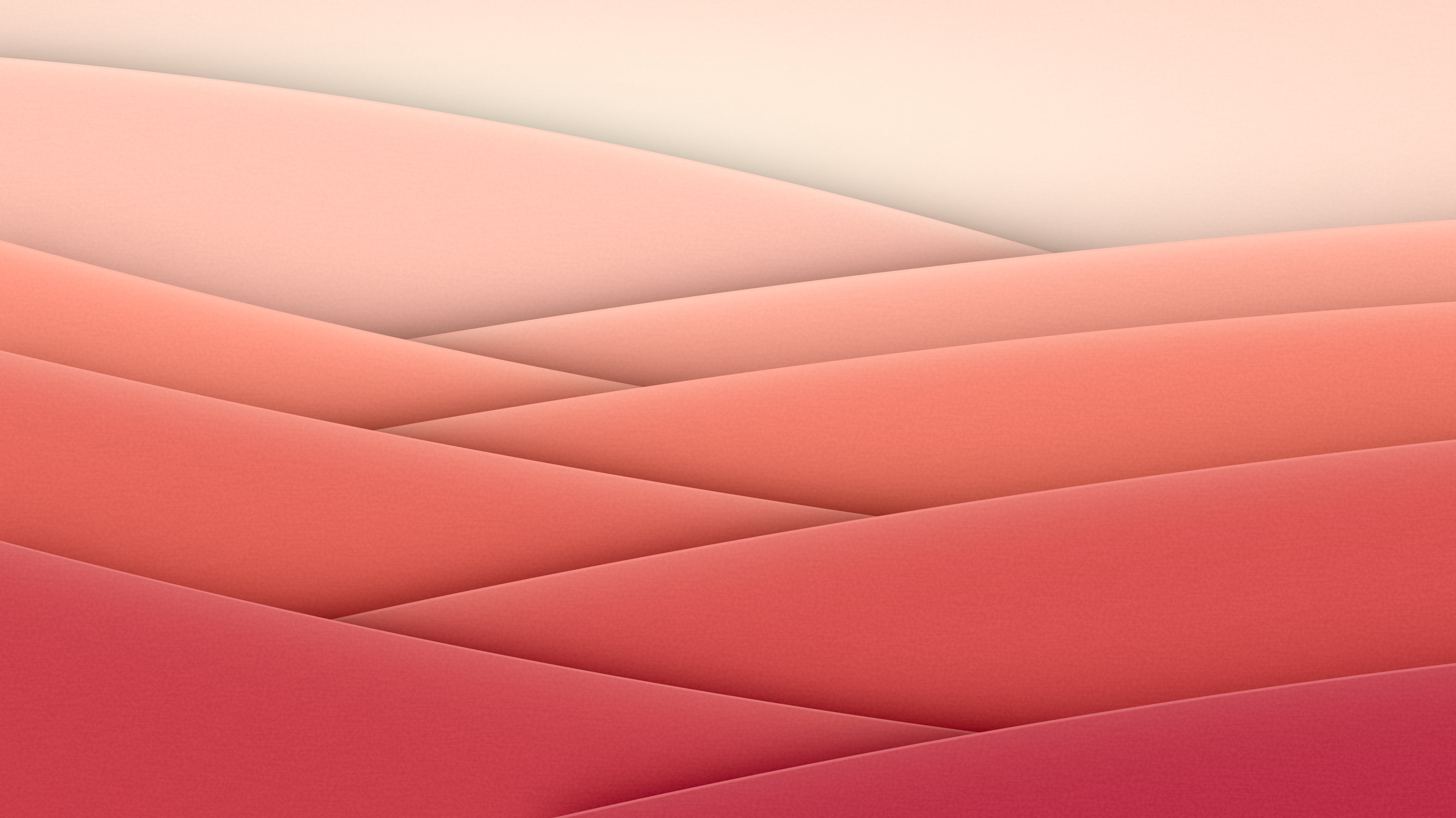 Coral 3D Paper Cut Abstract Arcs desktop wallpaper in 4K
