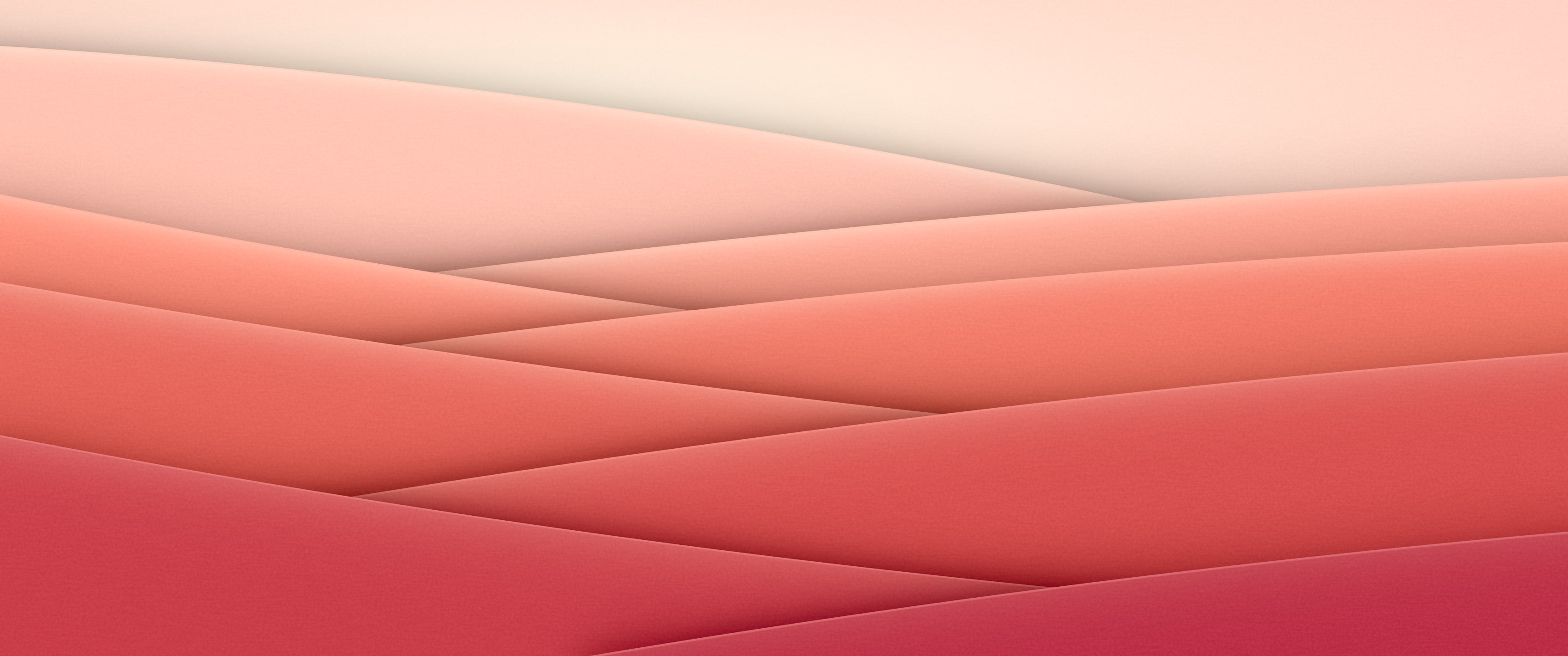 Coral 3D Paper Cut Abstract Arcs ultrawide wallpaper, 3440 × 1440