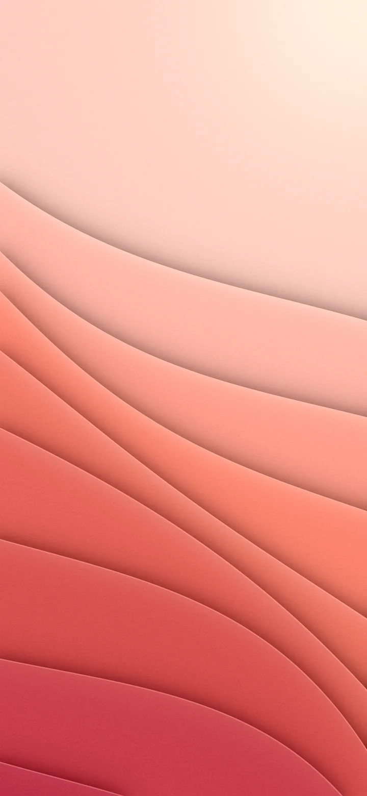 Coral 3D Paper Cut Abstract Curves wallpaper for iPhone and Android