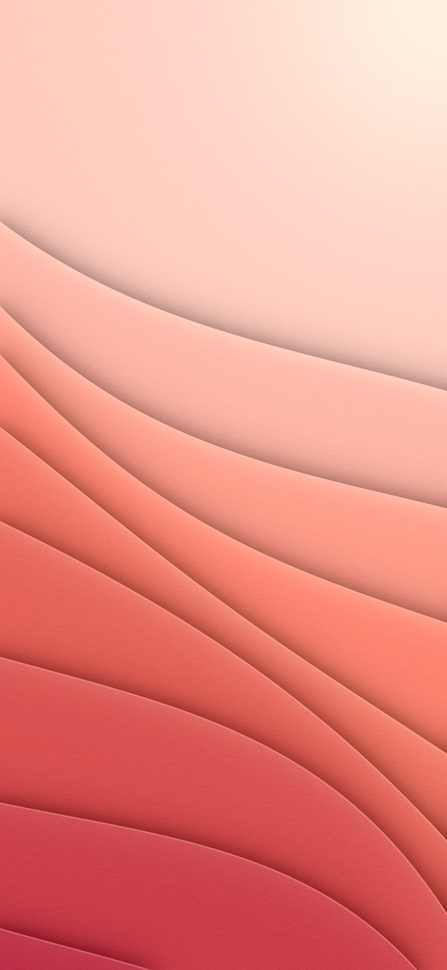 Coral 3D Paper Cut Abstract Curves wallpaper for iPhone and Android