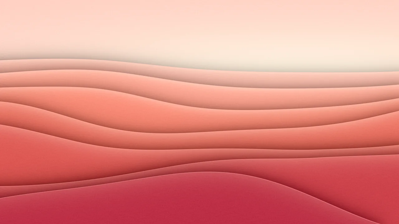 Coral 3D Paper Cut Abstract Layers desktop wallpaper in 4K