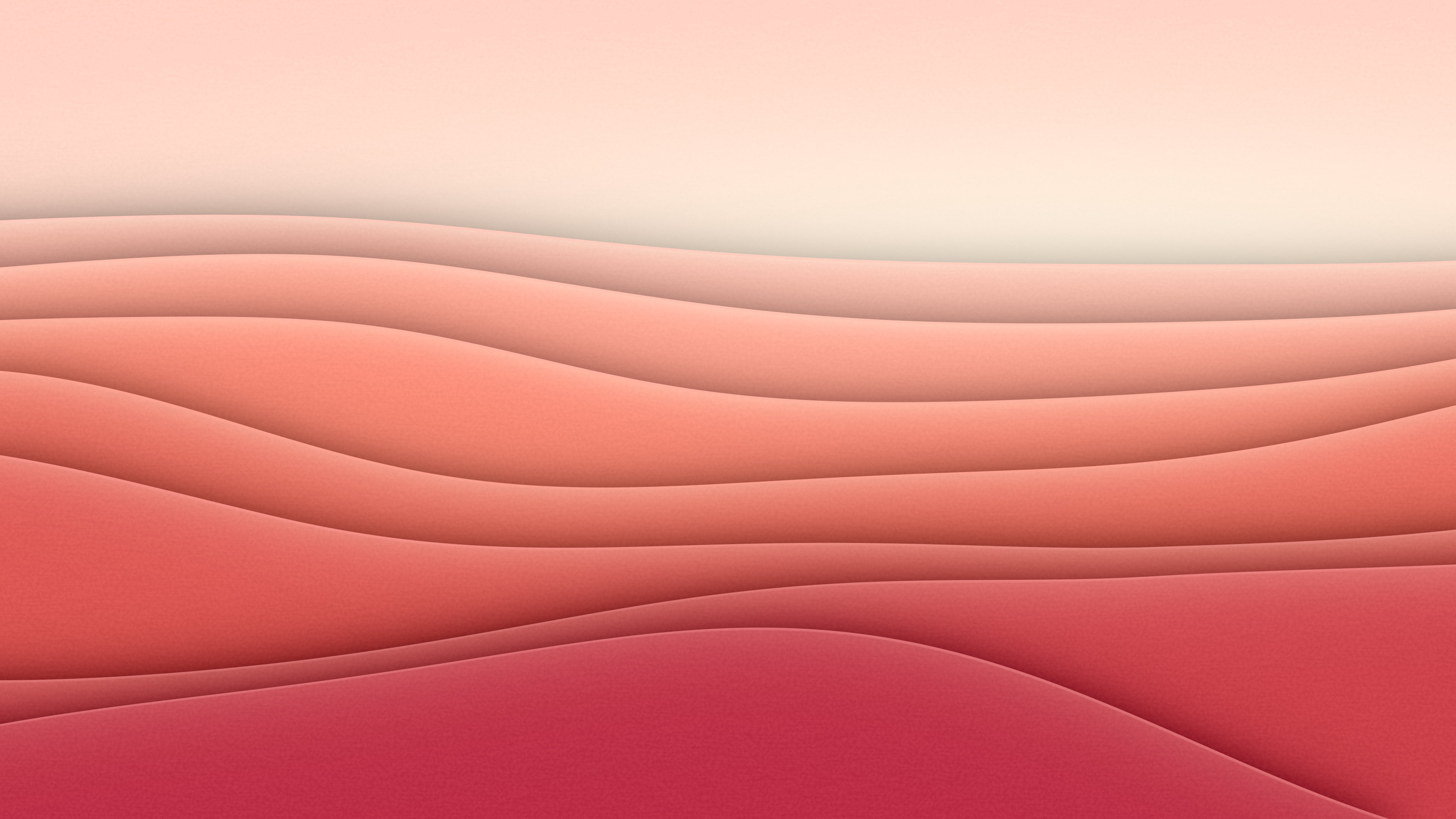 Coral 3D Paper Cut Abstract Layers desktop wallpaper in 4K