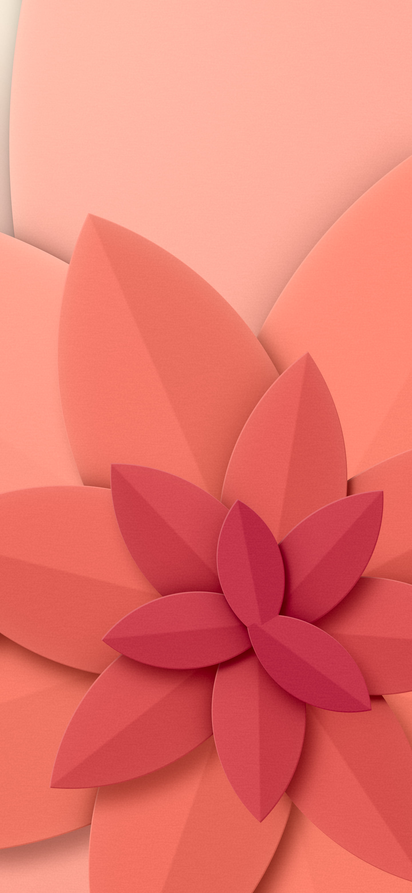 Coral 3D Paper Cut Abstract Petals wallpaper for iPhone and Android