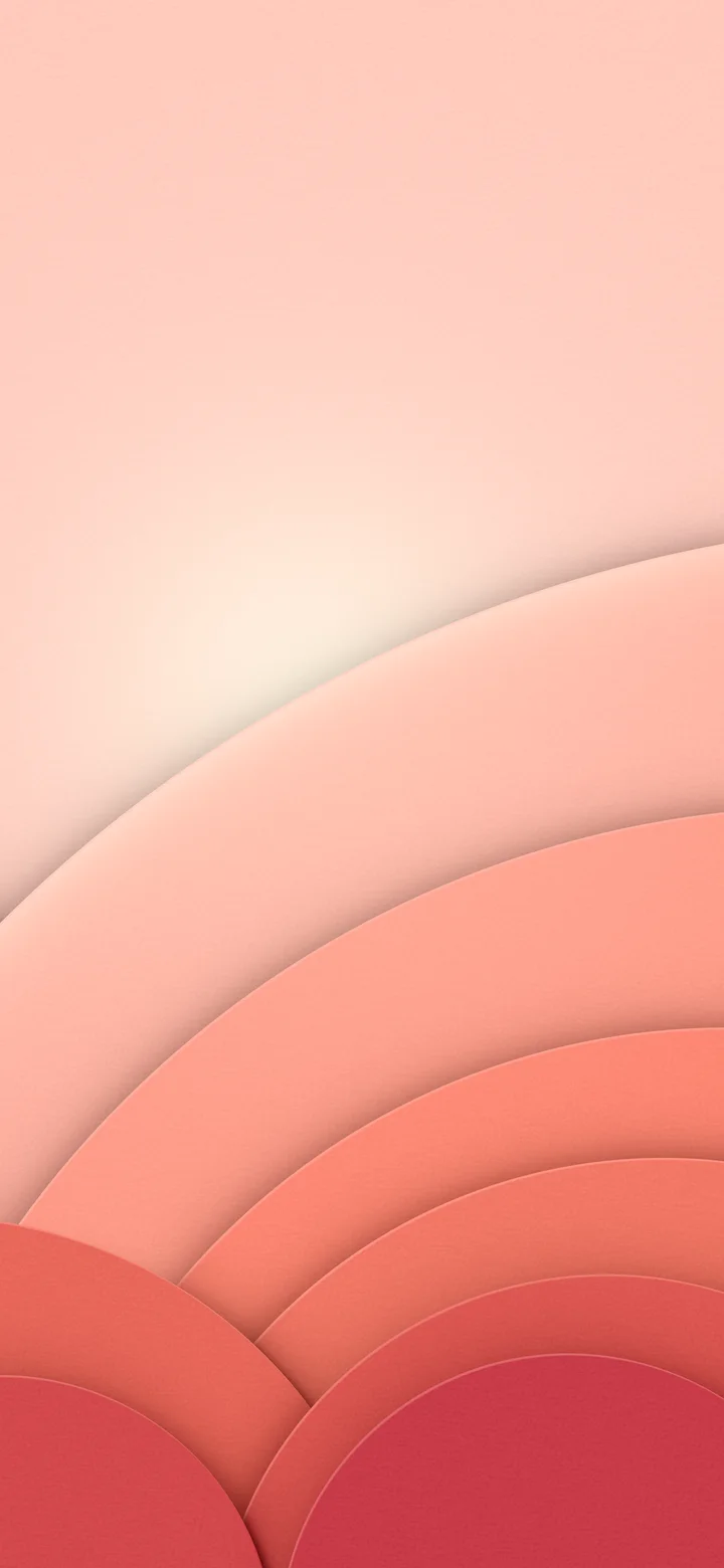 Coral 3D Paper Cut Geometric Circles wallpaper for iPhone and Android