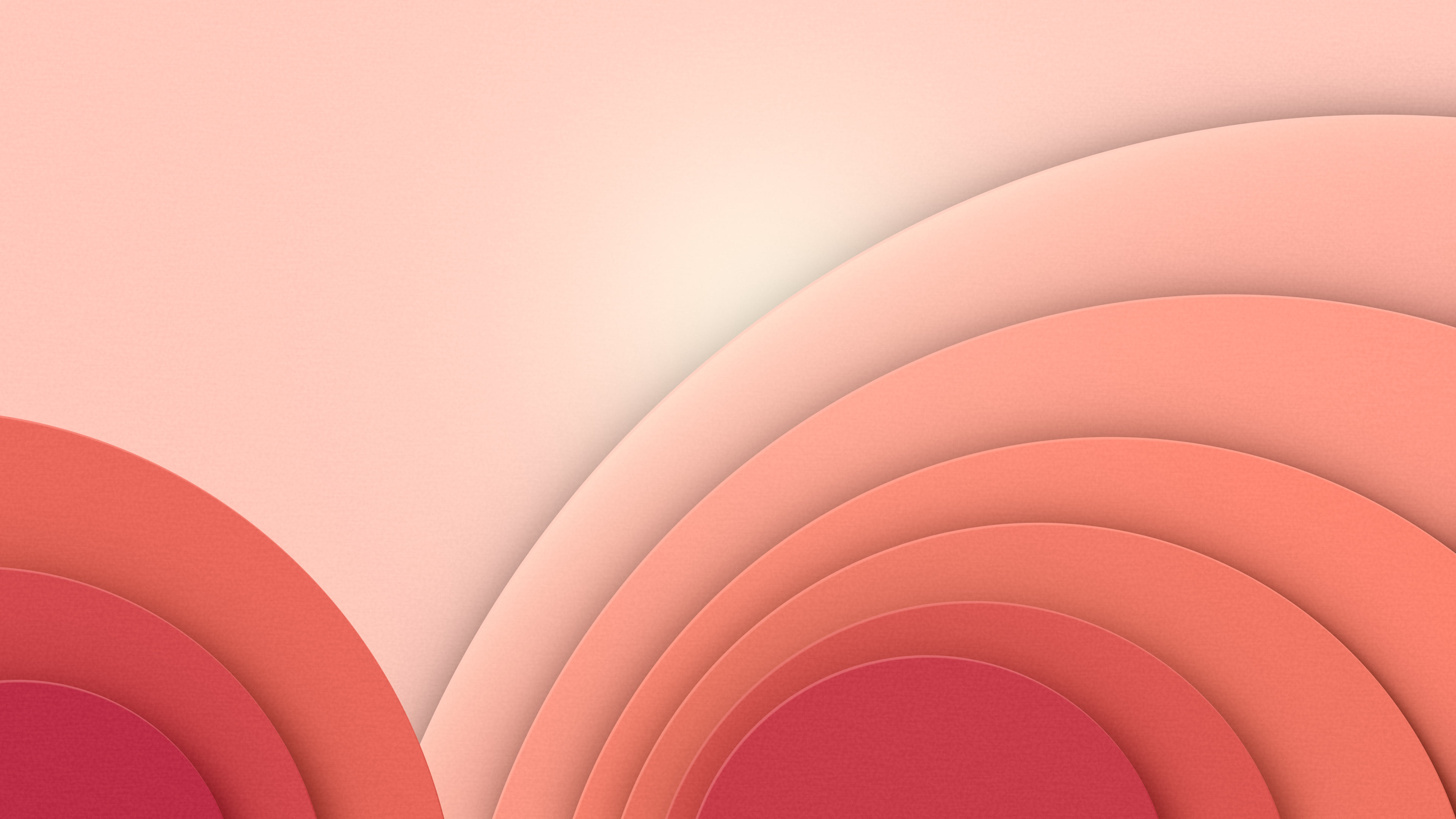 Coral 3D Paper Cut Geometric Circles desktop wallpaper in 4K