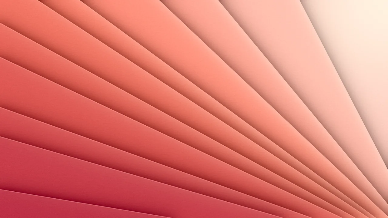 Coral 3D Paper Cut Geometric Fan desktop wallpaper in 4K
