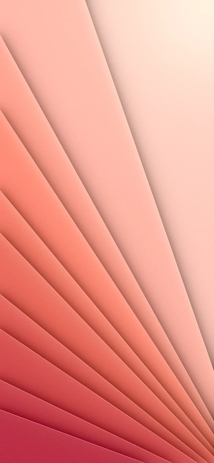 Coral 3D Paper Cut Geometric Fan wallpaper for iPhone and Android