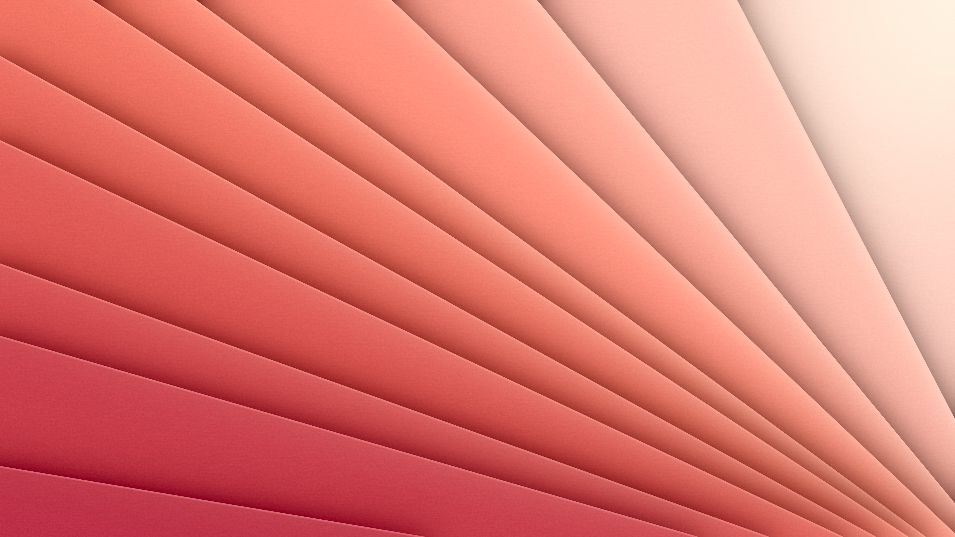 Coral 3D Paper Cut Geometric Fan desktop wallpaper in 4K