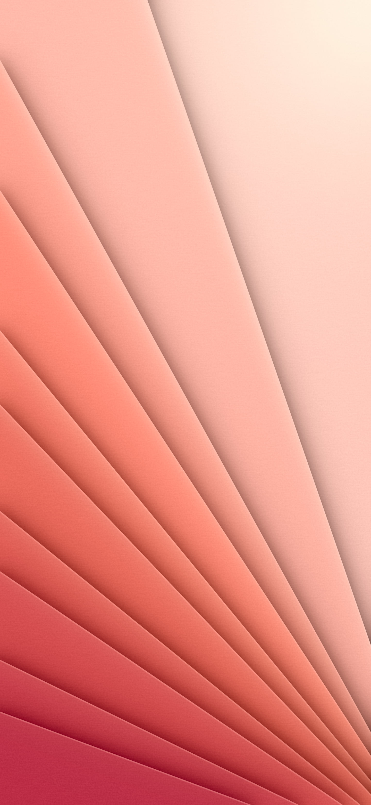 Coral 3D Paper Cut Geometric Fan wallpaper for iPhone and Android