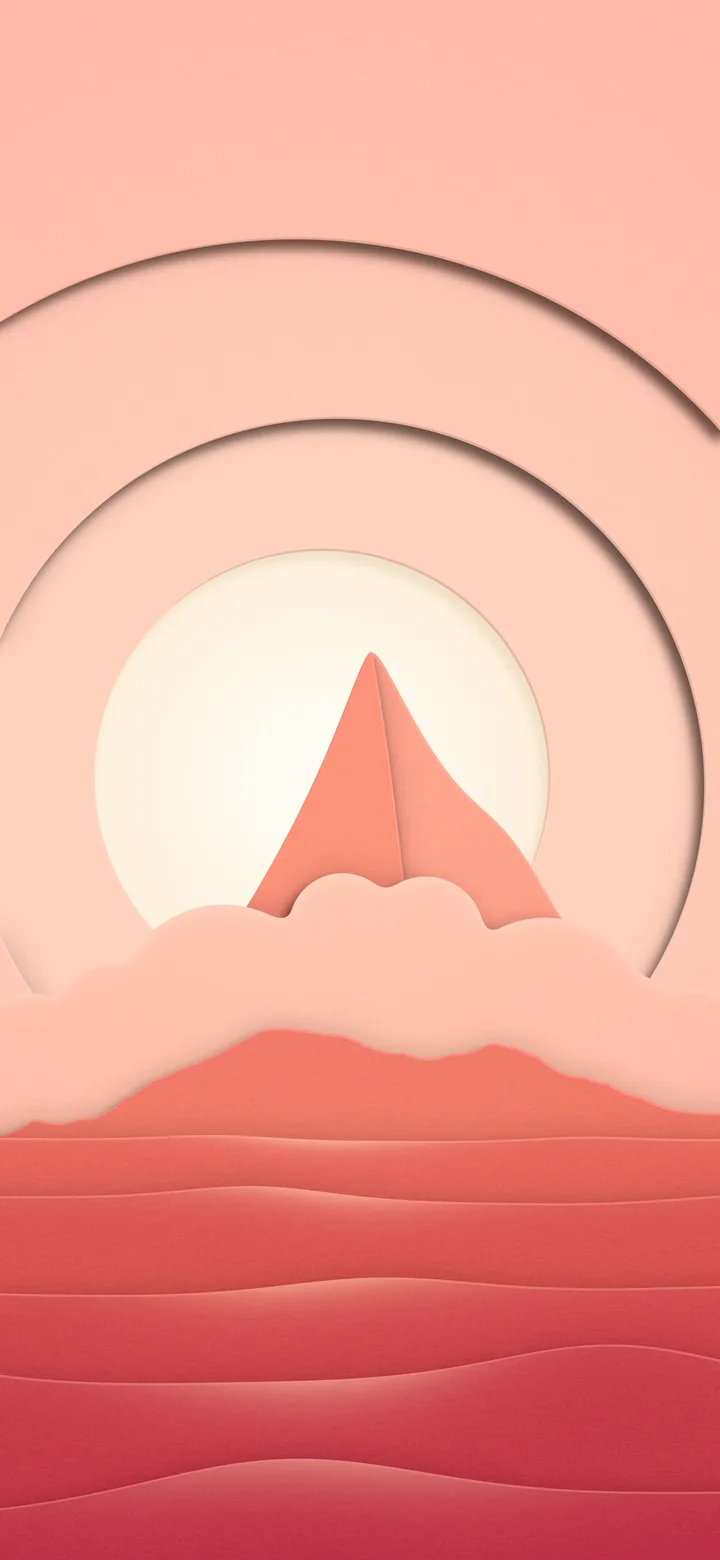 Coral 3D Paper Cut Island wallpaper for iPhone and Android
