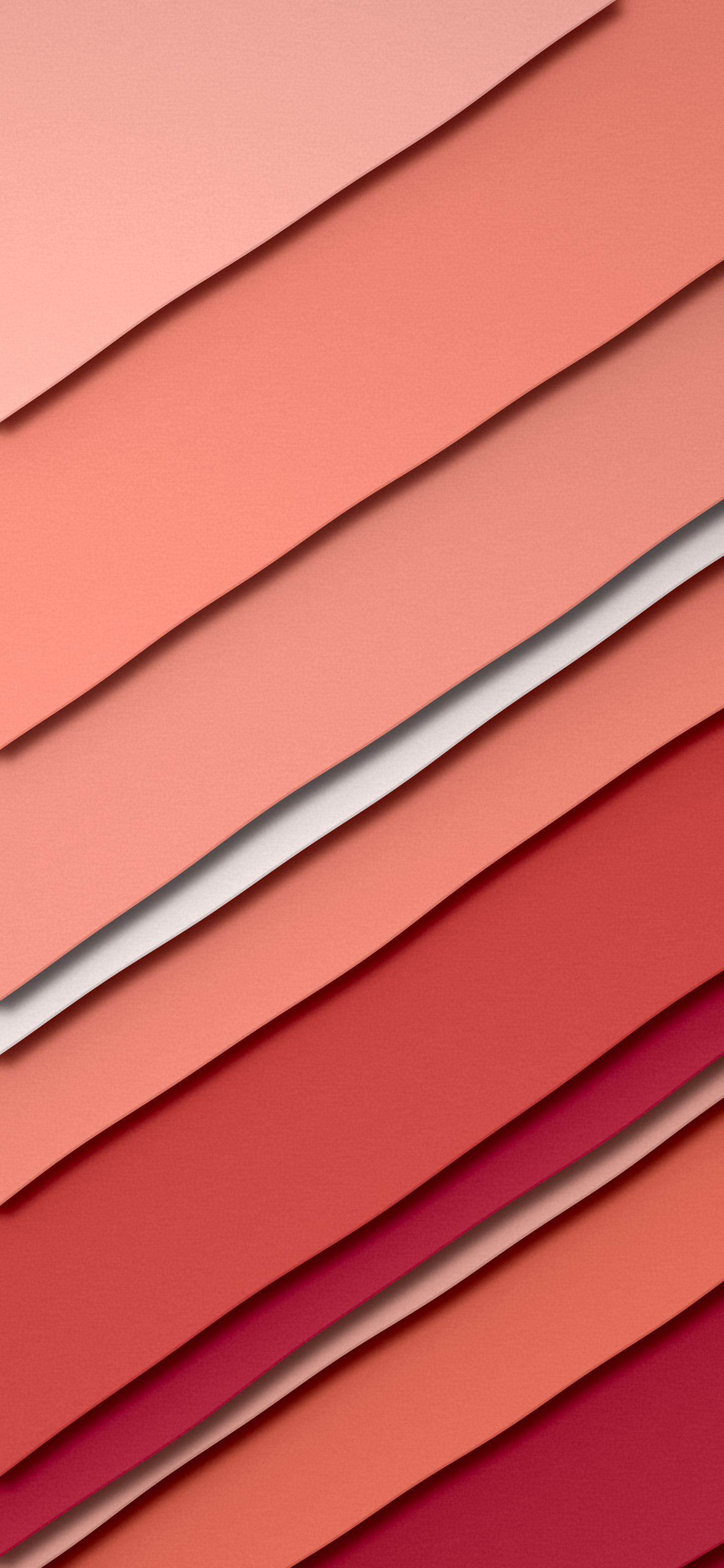 Coral 3D Paper Cut Stripes wallpaper for iPhone and Android