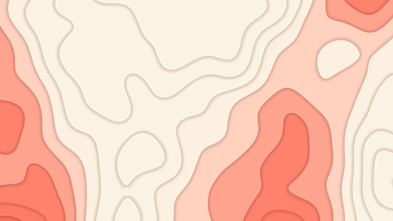 Coral and Cream Layered Topographic desktop wallpaper in 4K